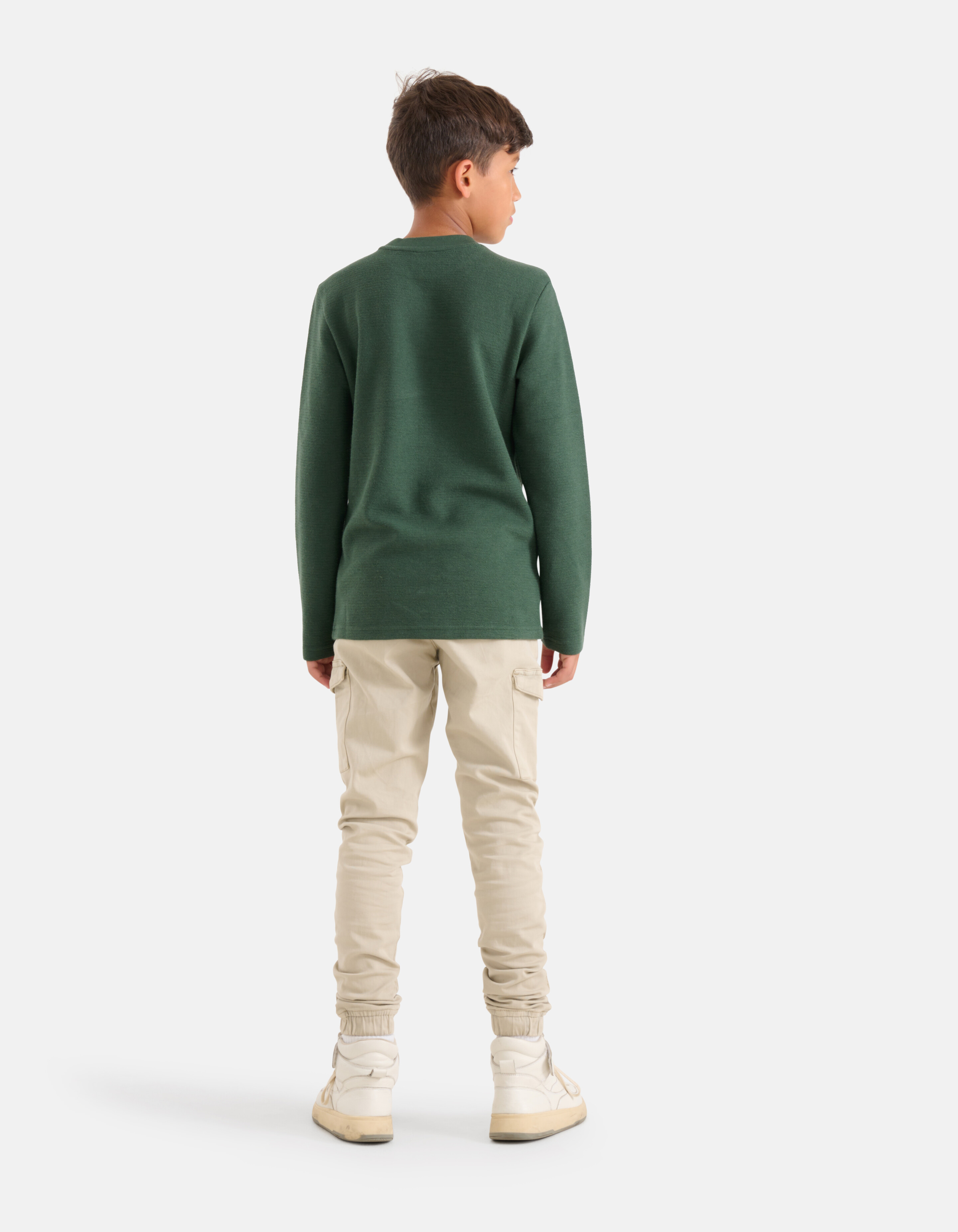 Struktur-Langarmhemd Dunkelgrün SHOEBY BOYS