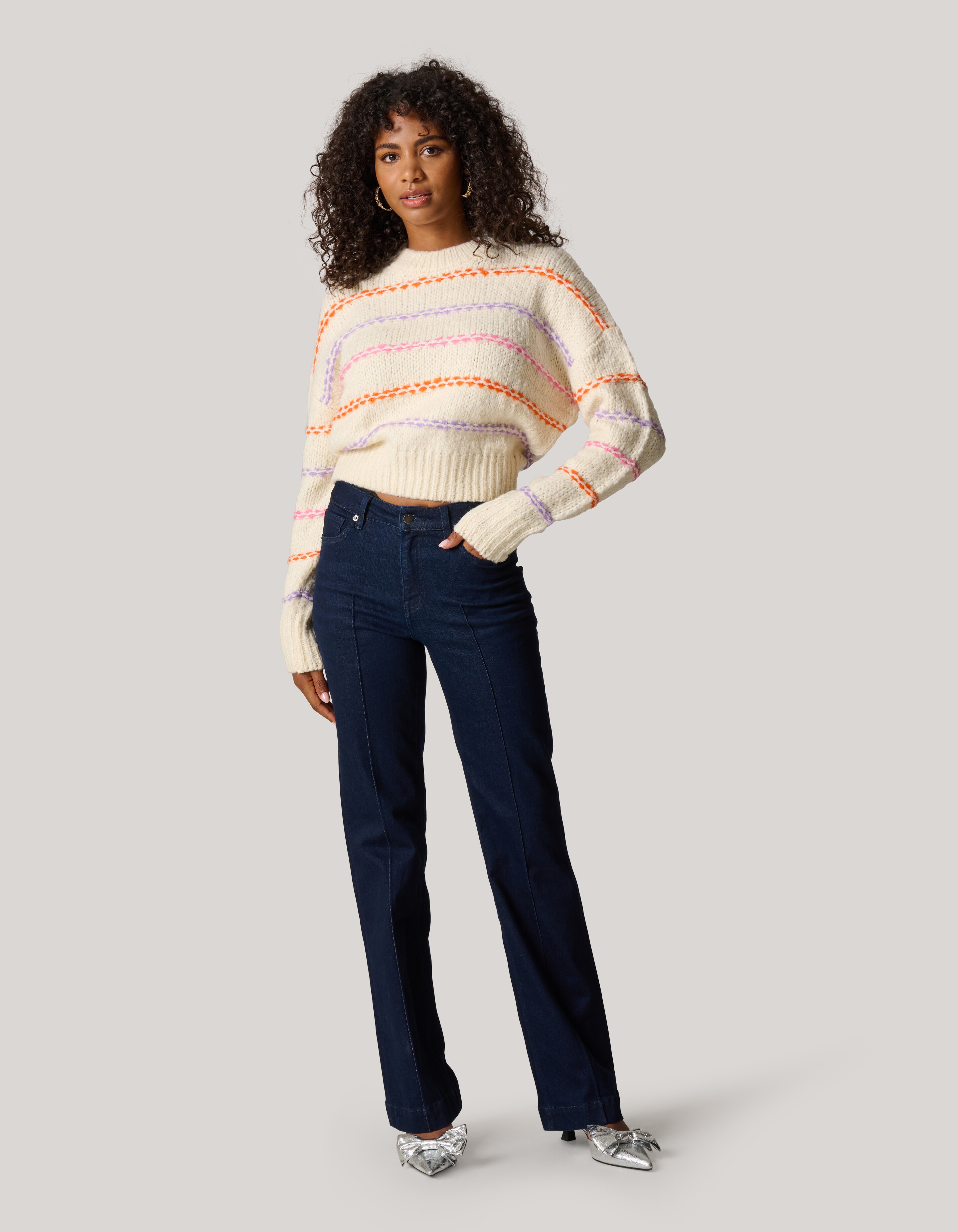Fun Stripe Pullover Off White SHOEBY WOMEN