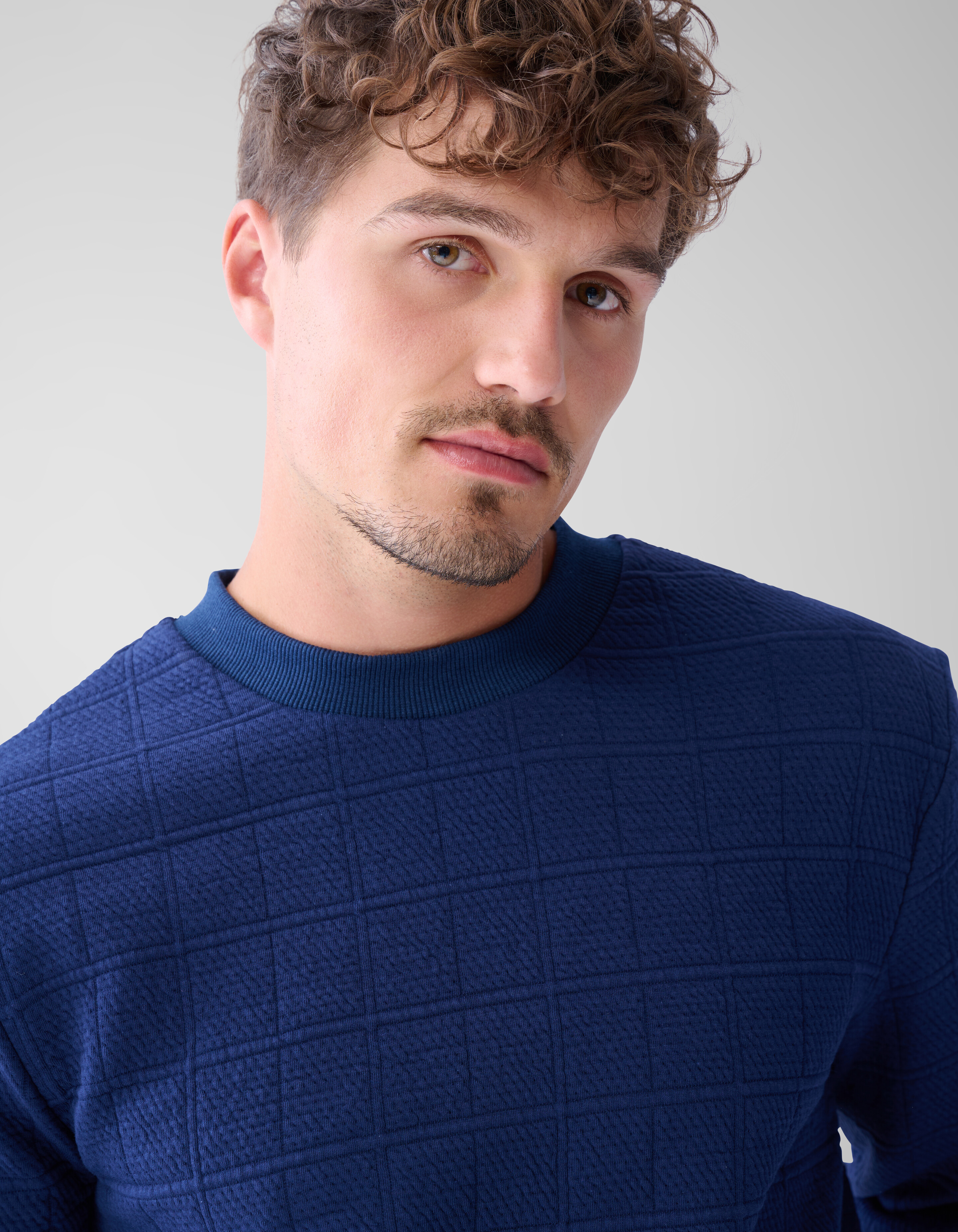 Struktur Pullover Dunkelblau SHOEBY MEN