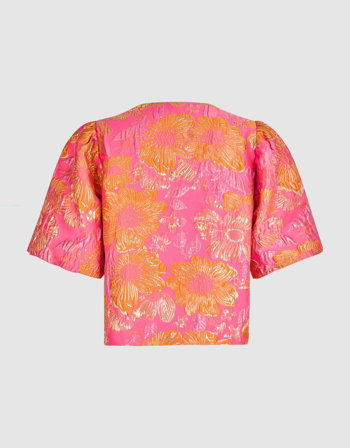 Jacquard-Blumenbluse Rosa/Orange SHOEBY WOMEN