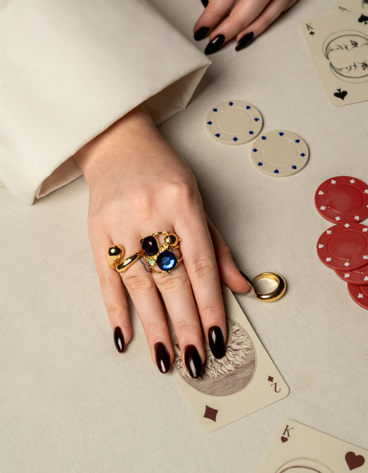 Gro&szlig;er Multi-Strass-Ring Gold SHOEBY ACCESSOIRES