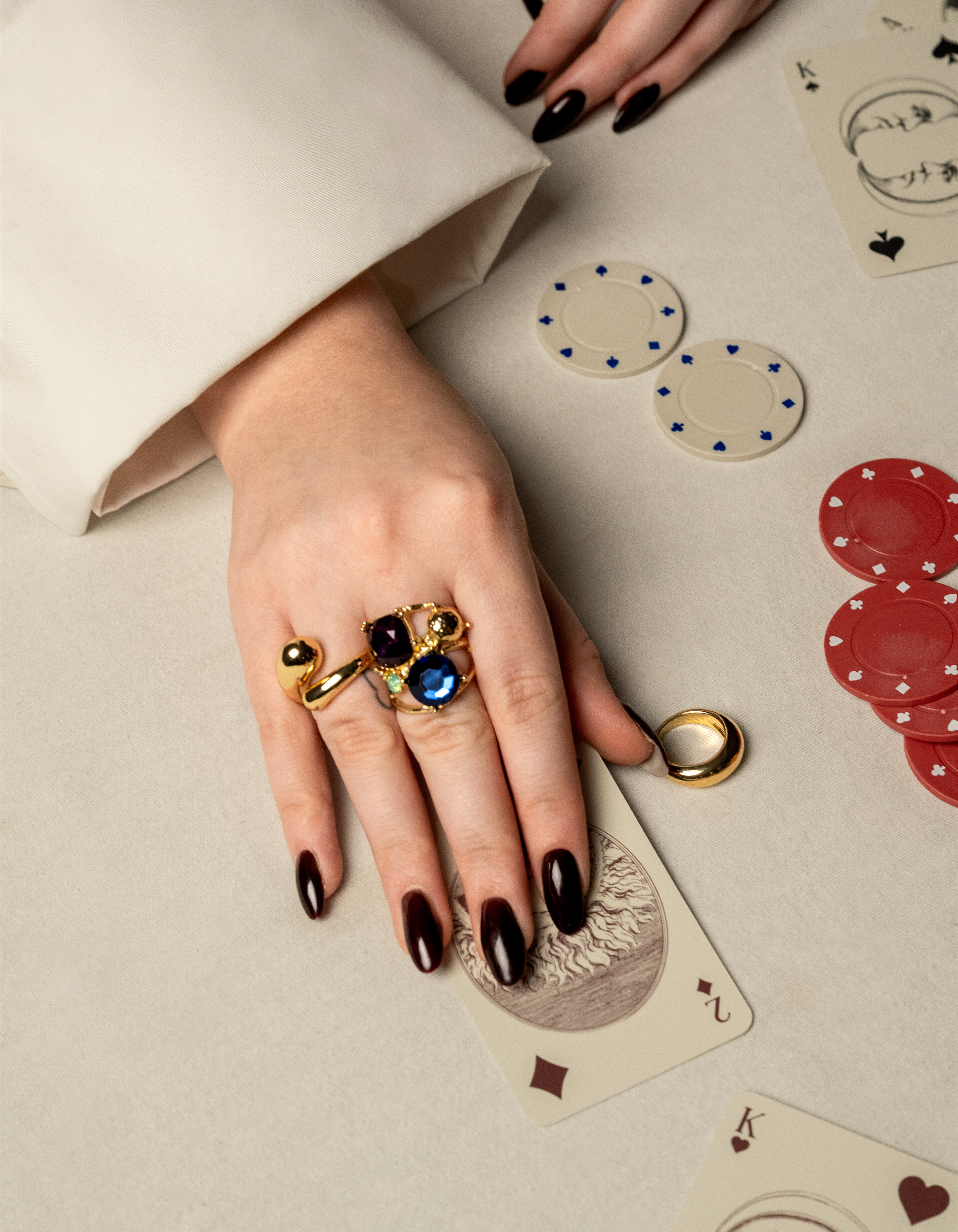 Gro&szlig;er Multi-Strass-Ring Gold SHOEBY ACCESSOIRES