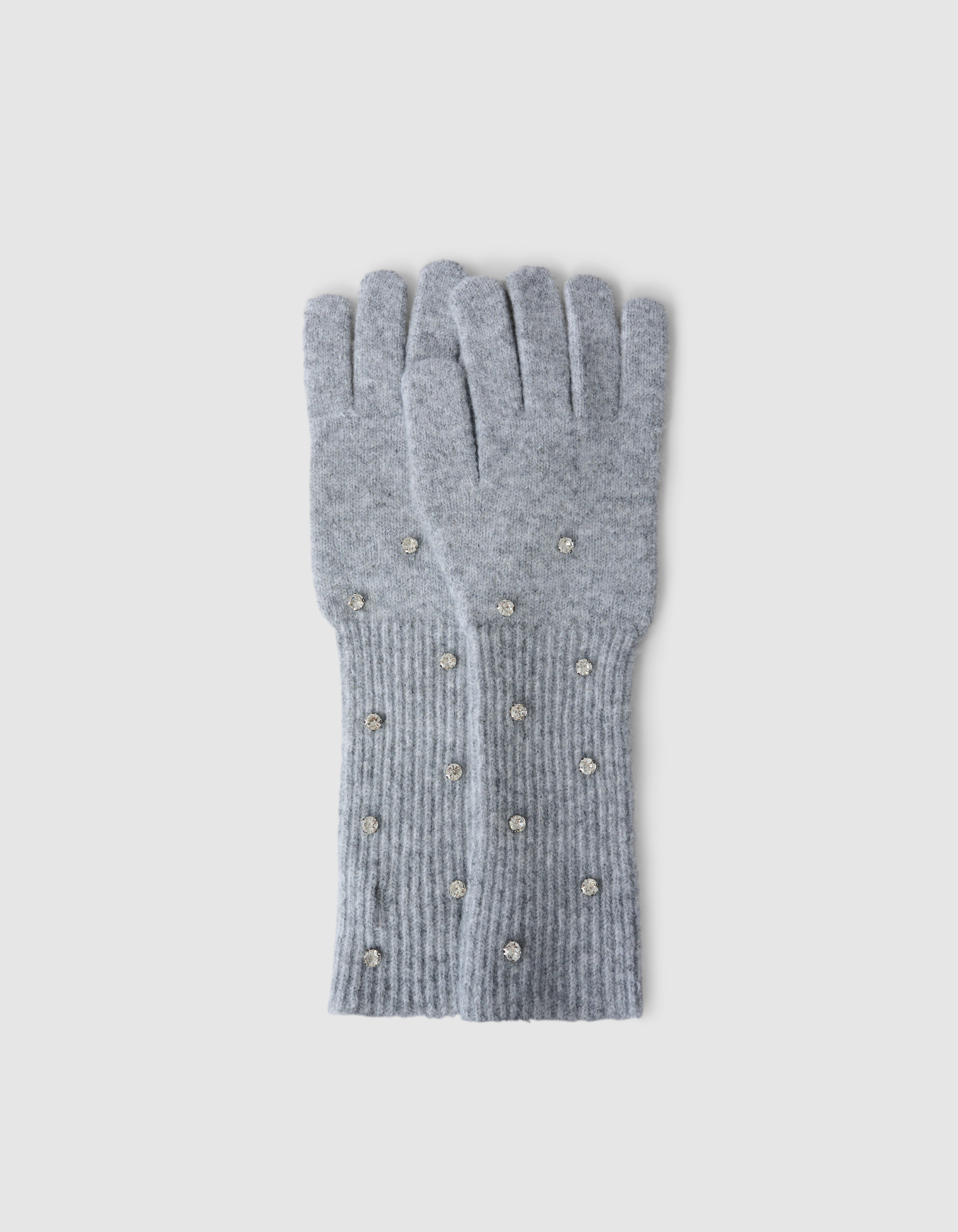 Strass Handschuhe Hellgrau SHOEBY ACCESSOIRES