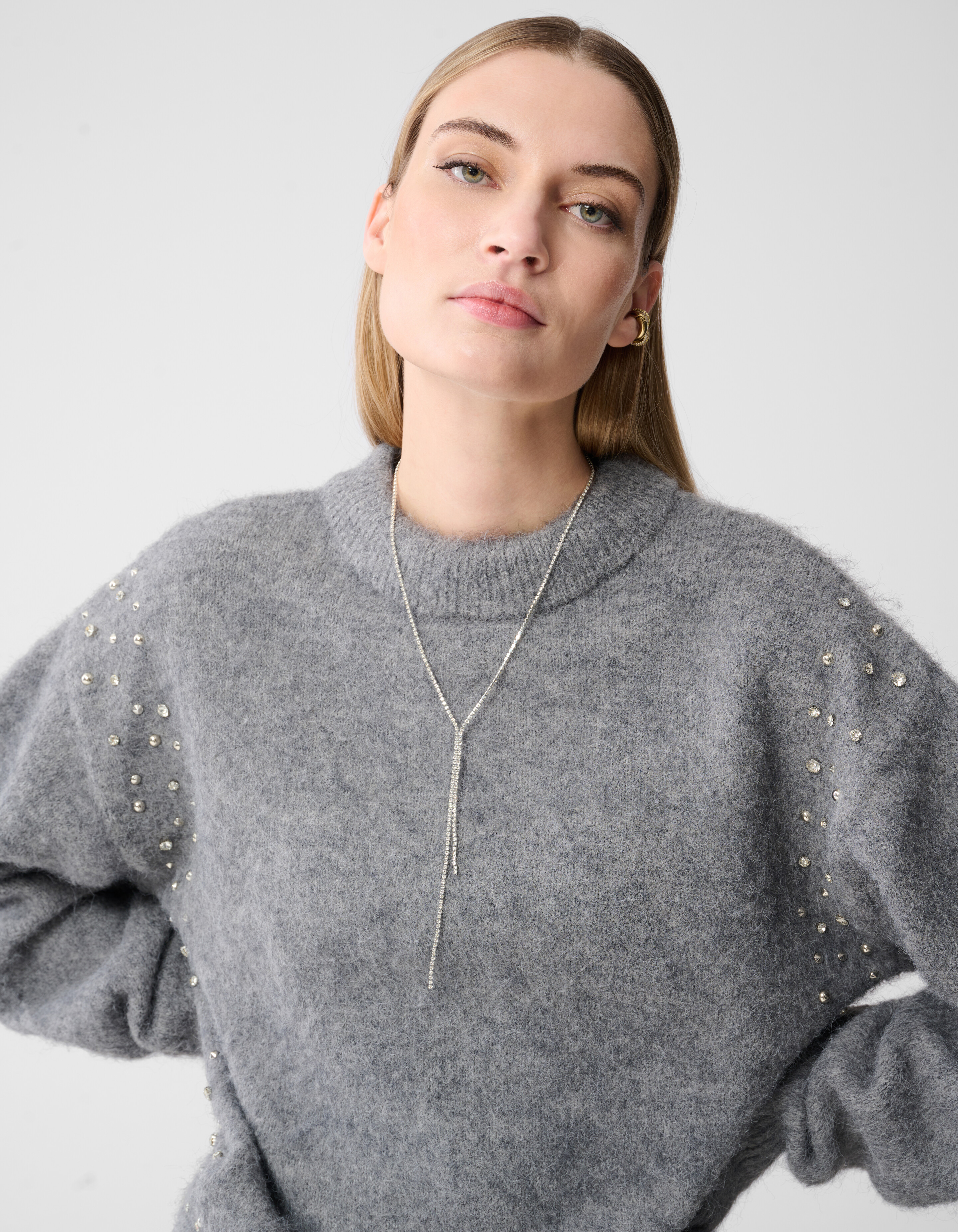 Lange Strasskette, Silber SHOEBY ACCESSOIRES