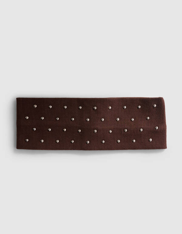 Nieten-Haarband Braun SHOEBY ACCESSOIRES