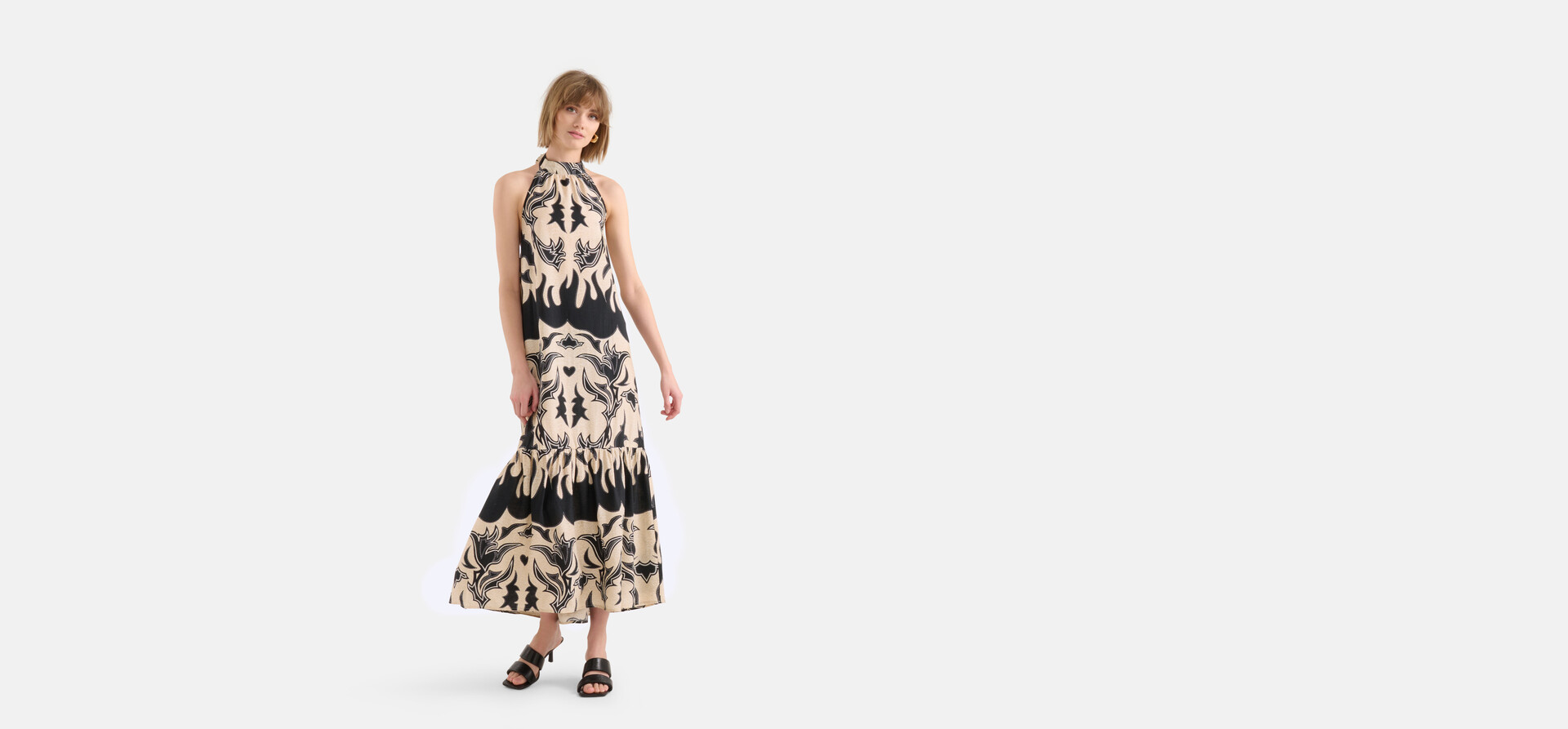 Artwork Trägerkleid Schwarz/Beige SHOEBY WOMEN