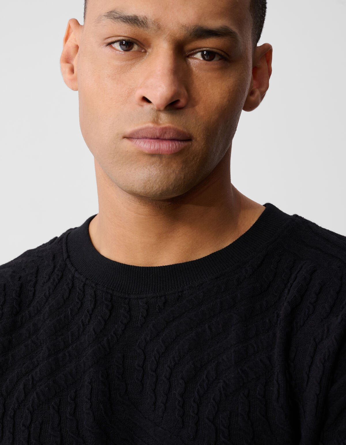 Wellenstruktur Pullover Schwarz SHOEBY MEN