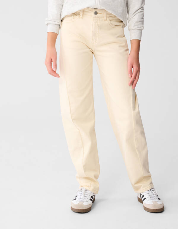 Barrel Fit Jeans Gebrochen Wei&szlig; SHOEBY GIRLS