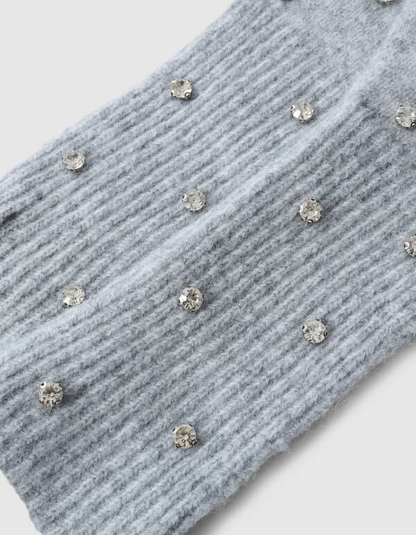 Strass Handschuhe Hellgrau SHOEBY ACCESSOIRES