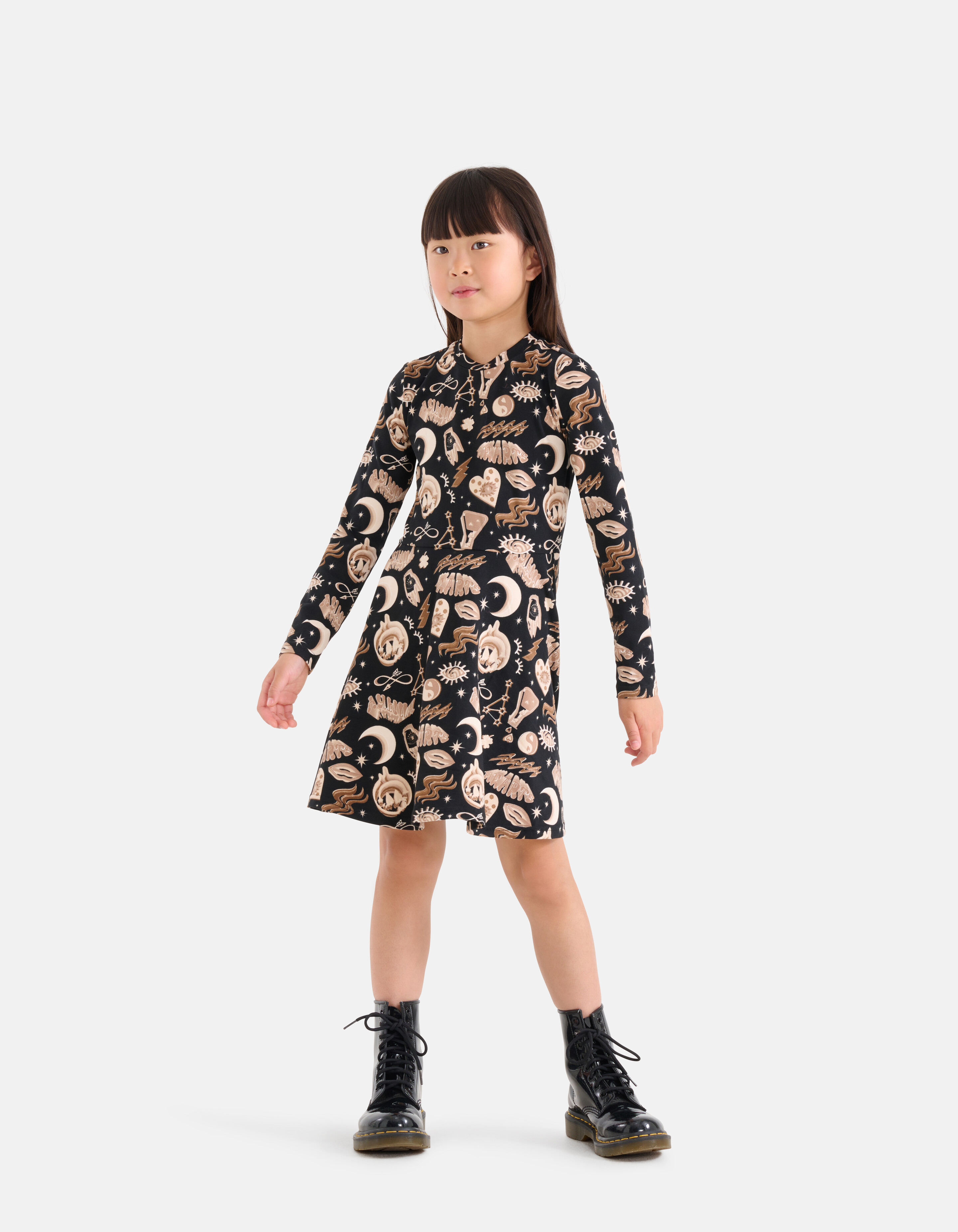 Bedrucktes Kleid Braun SHOEBY GIRLS