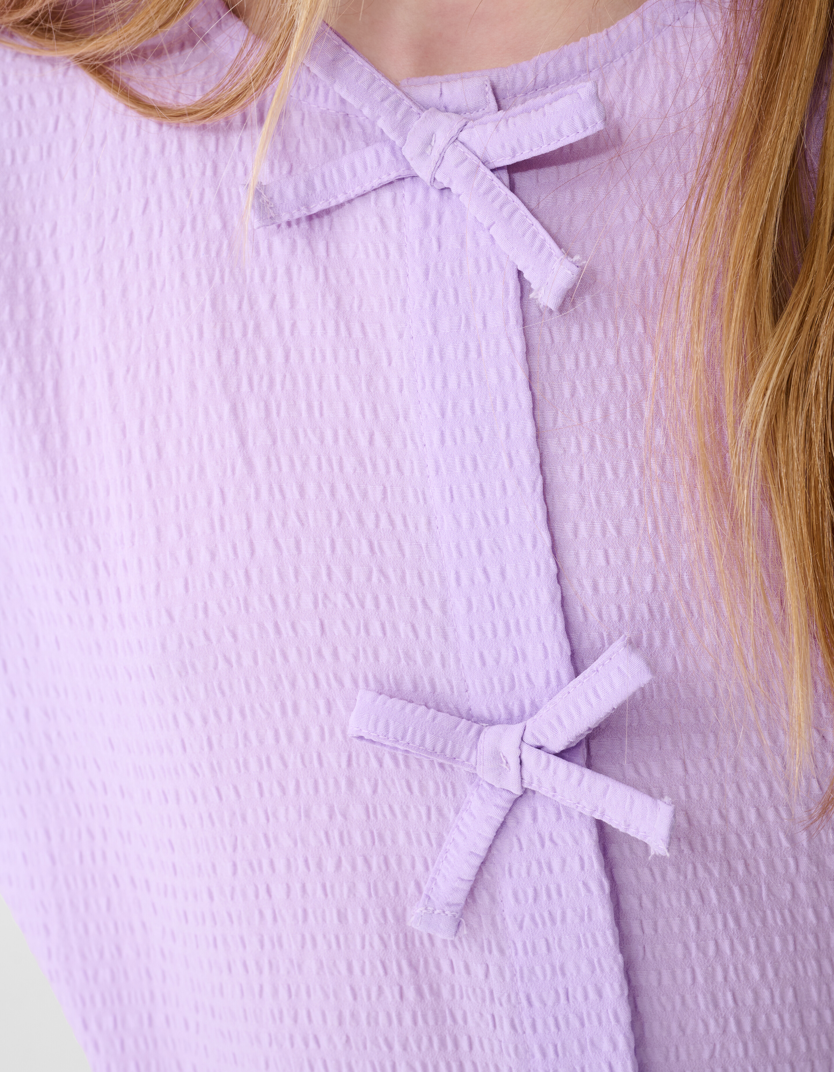 Schleifenstreifen-Bluse Helllila SHOEBY GIRLS