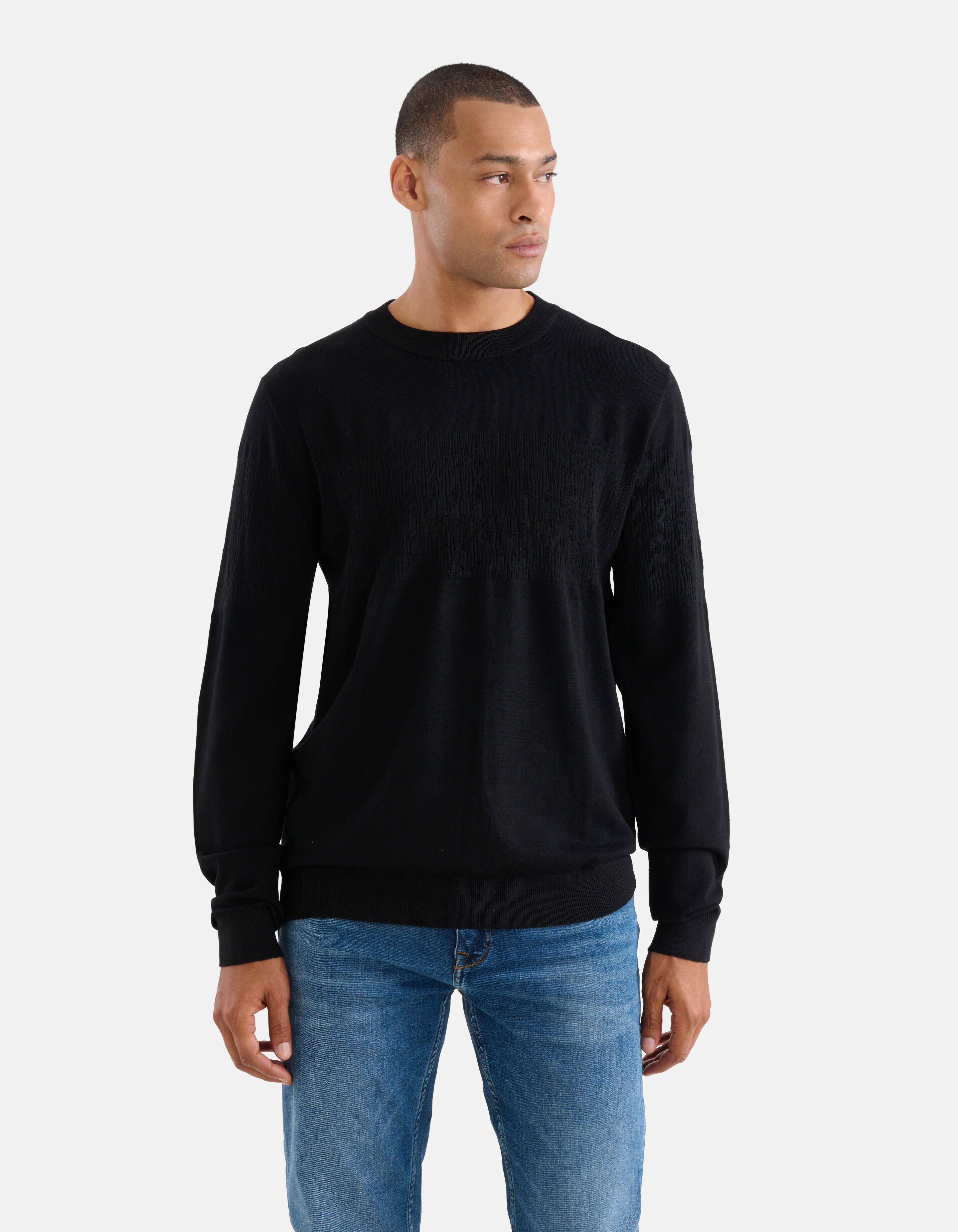 Strukturierter Pullover Schwarz SHOEBY MEN