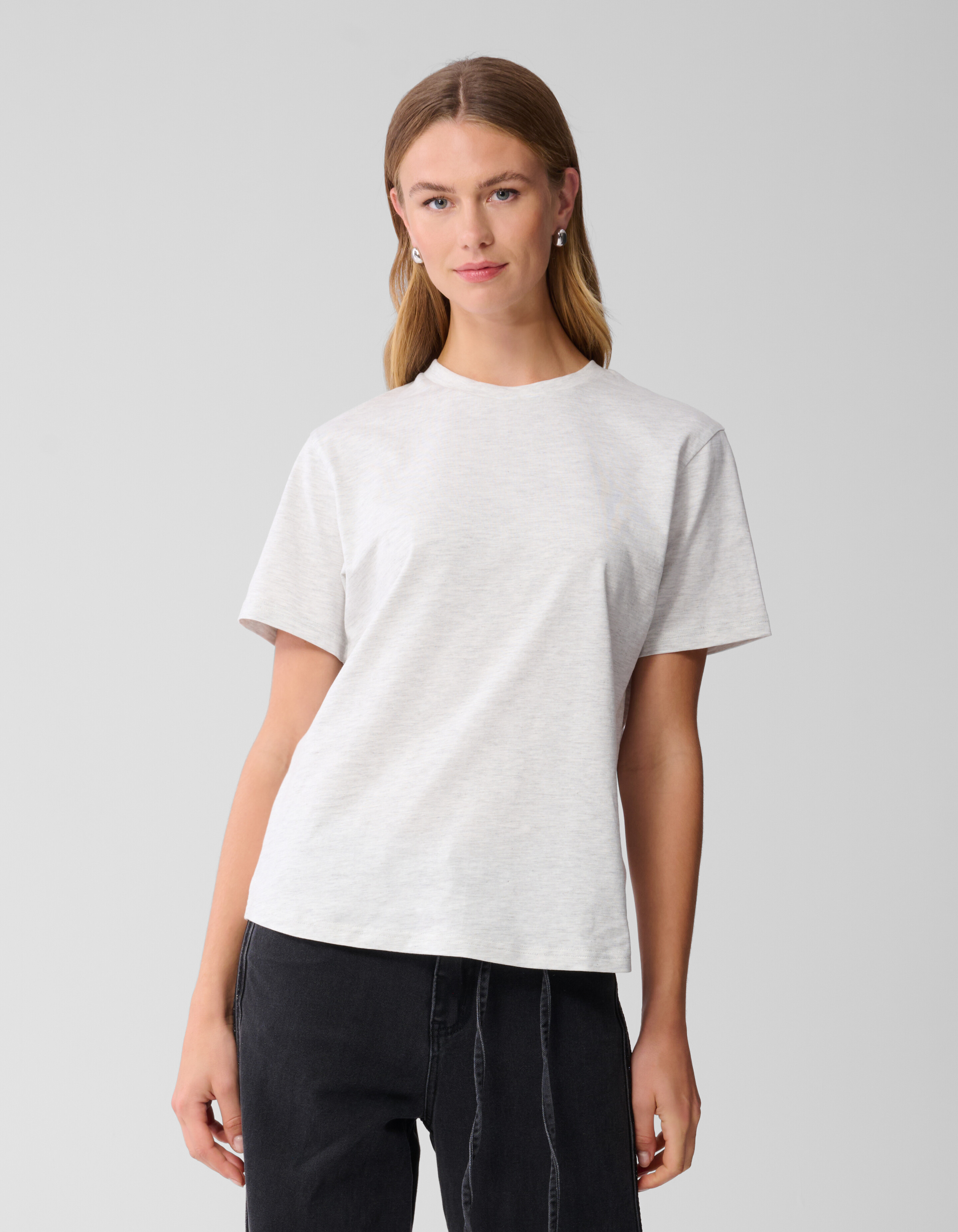 Basis T-Shirt Hellgrau SHOEBY WOMEN