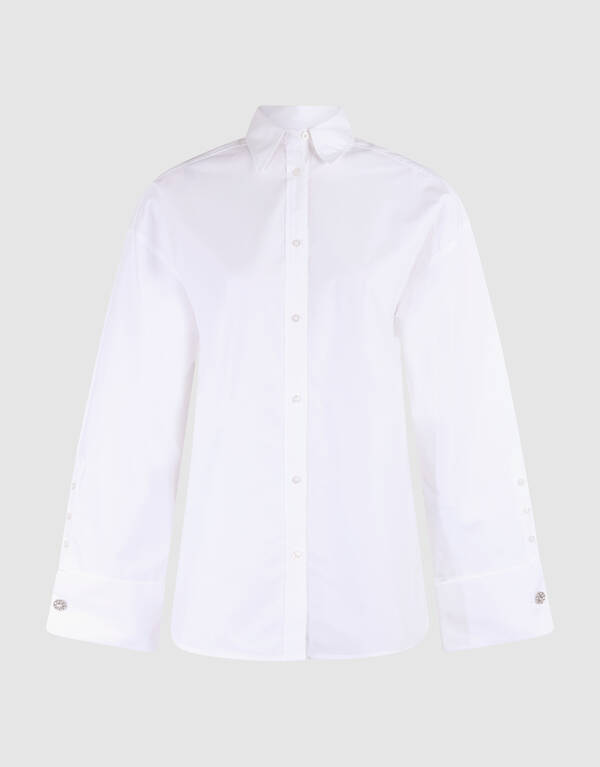 Übergrößen Popeline Bluse Weiß SHOEBY WOMEN