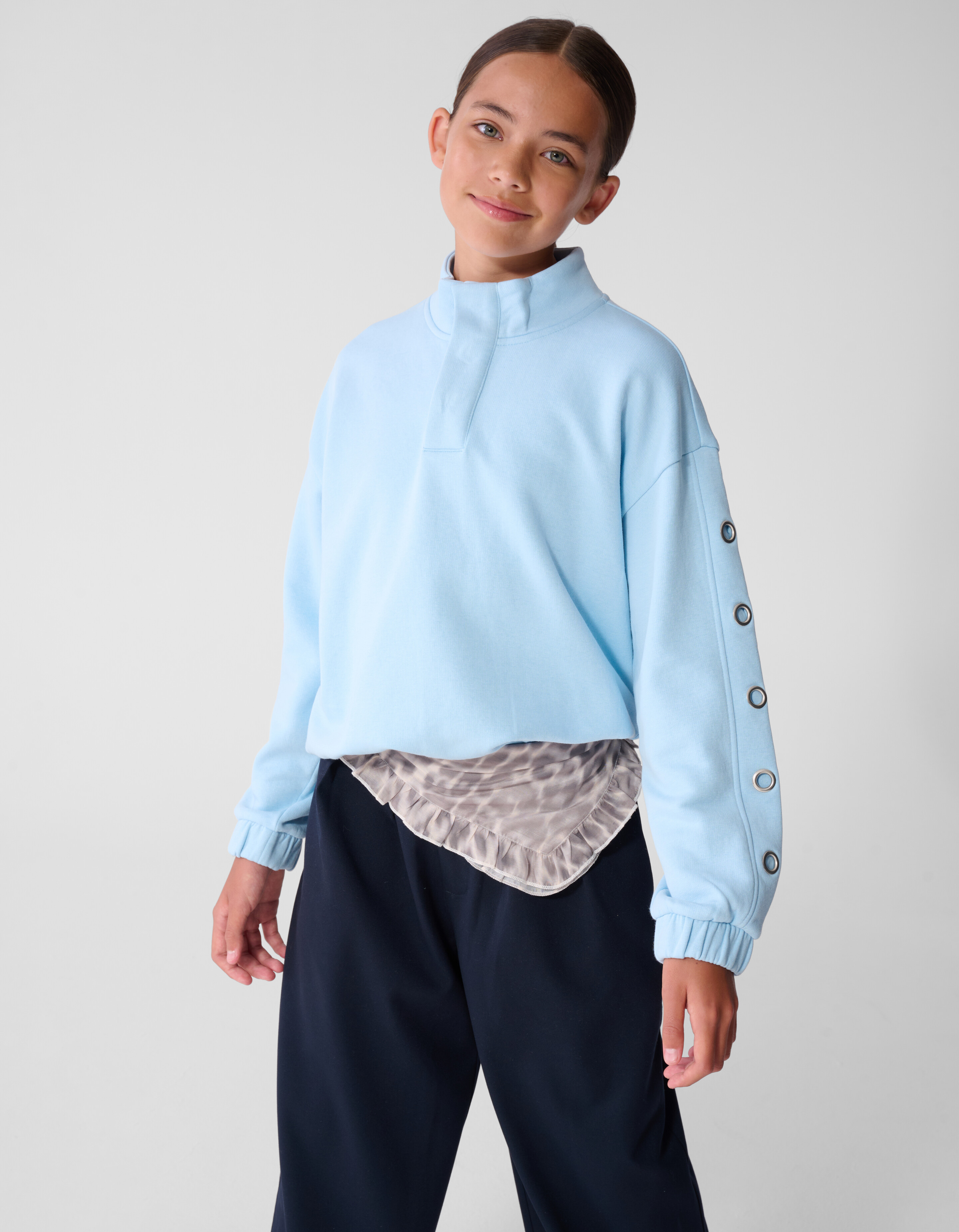 Funnel Neck Sweater Hellblau SHOEBY GIRLS