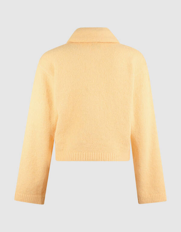 Fluffy Scarf Strickpullover Gelb SHOEBY WOMEN