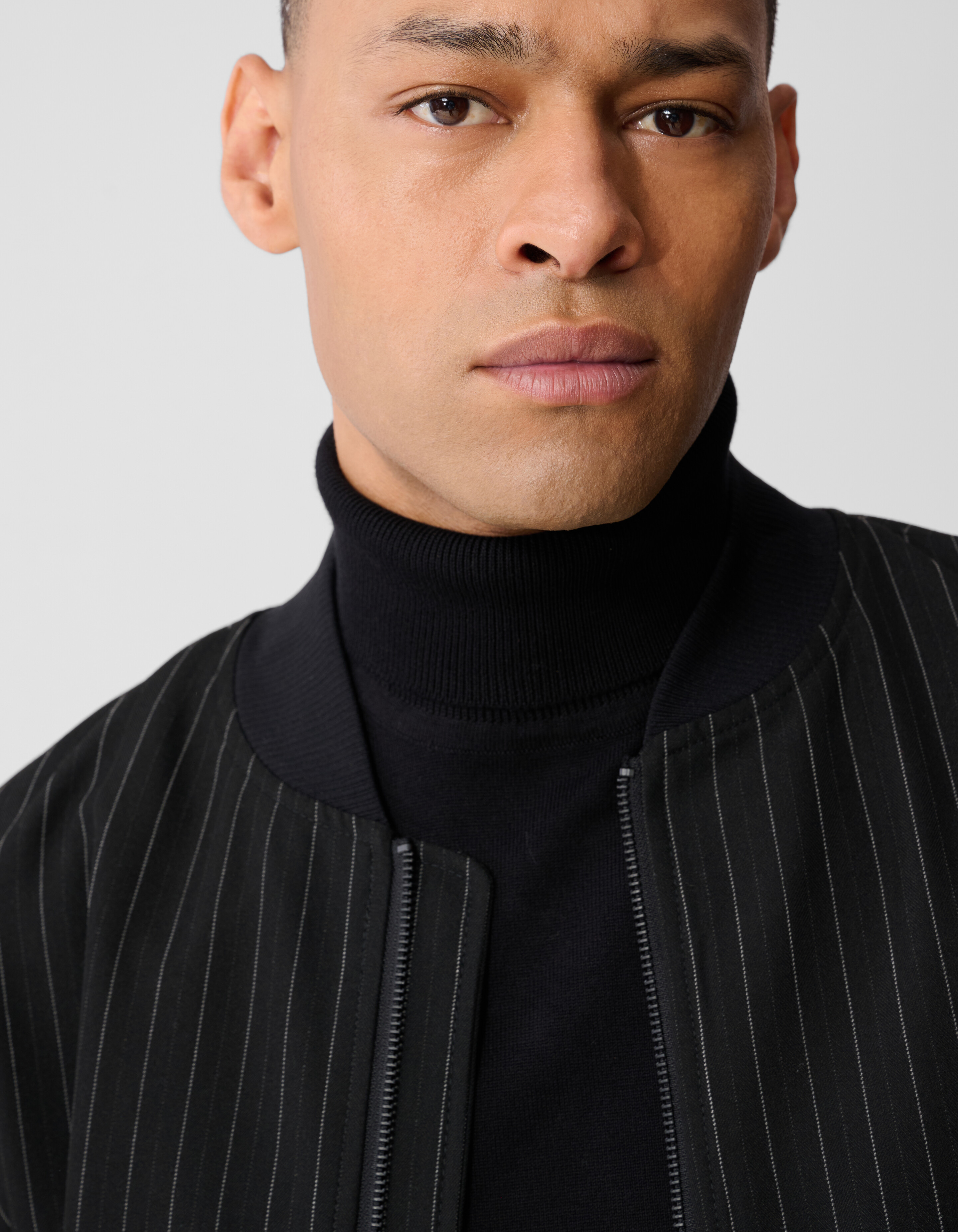 Nadelstreifen-Bomberjacke Schwarz SHOEBY MEN