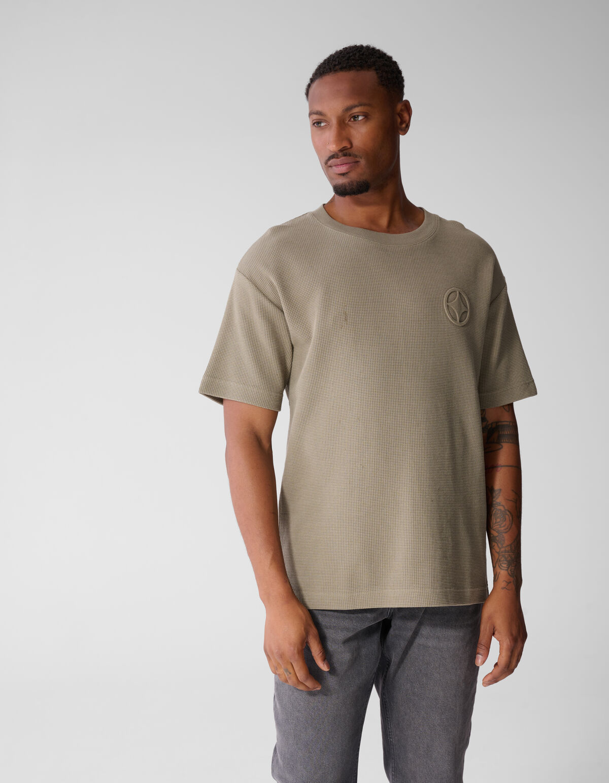 Gr&uuml;nes Waffel-T-Shirt SHOEBY MEN