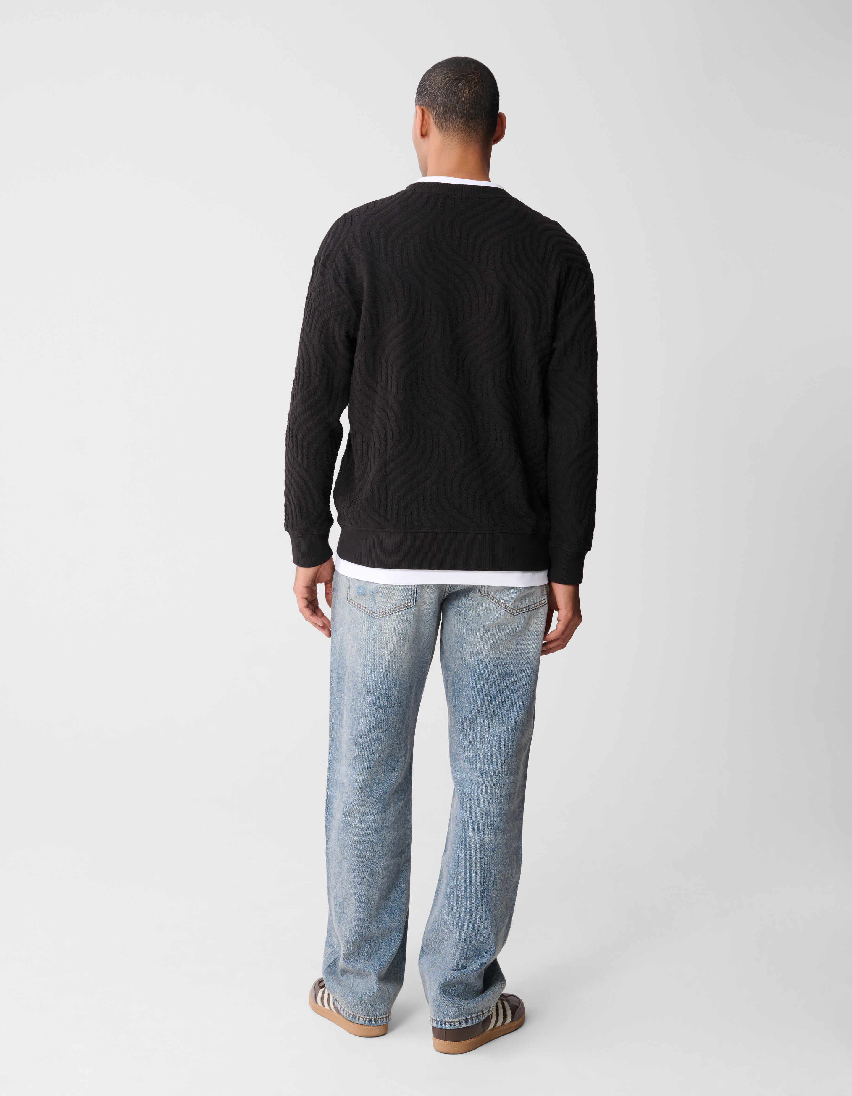 Pullover mit Wellenstruktur Dunkelbraun SHOEBY MEN