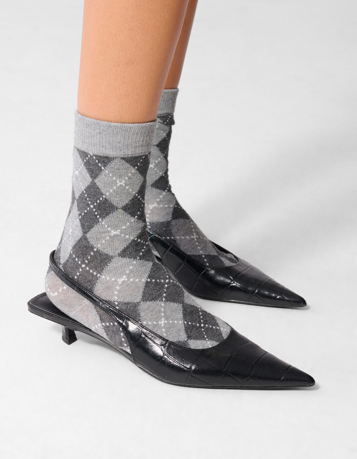 Karierte Socken Grau SHOEBY ACCESSOIRES