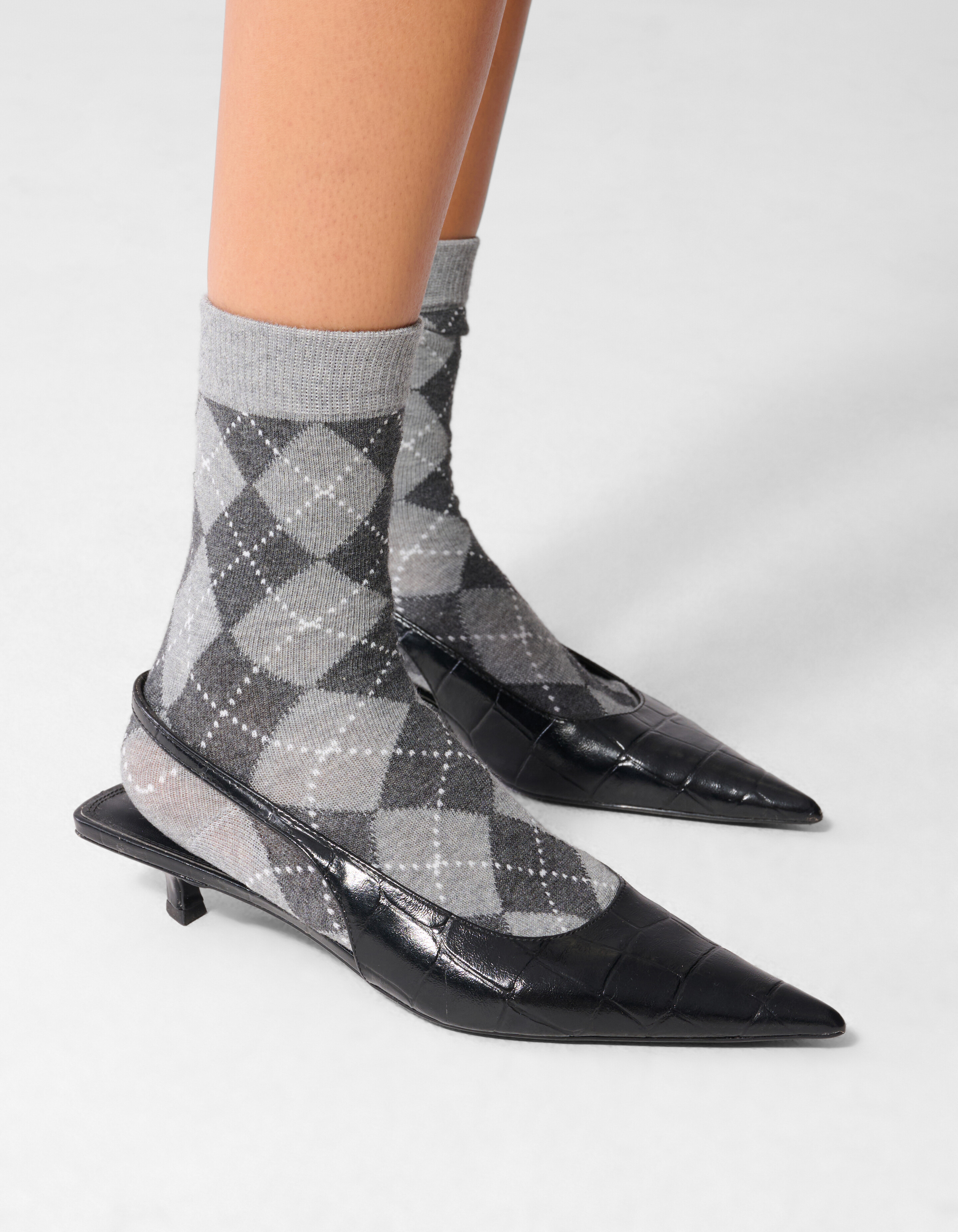 Karierte Socken Grau SHOEBY ACCESSOIRES