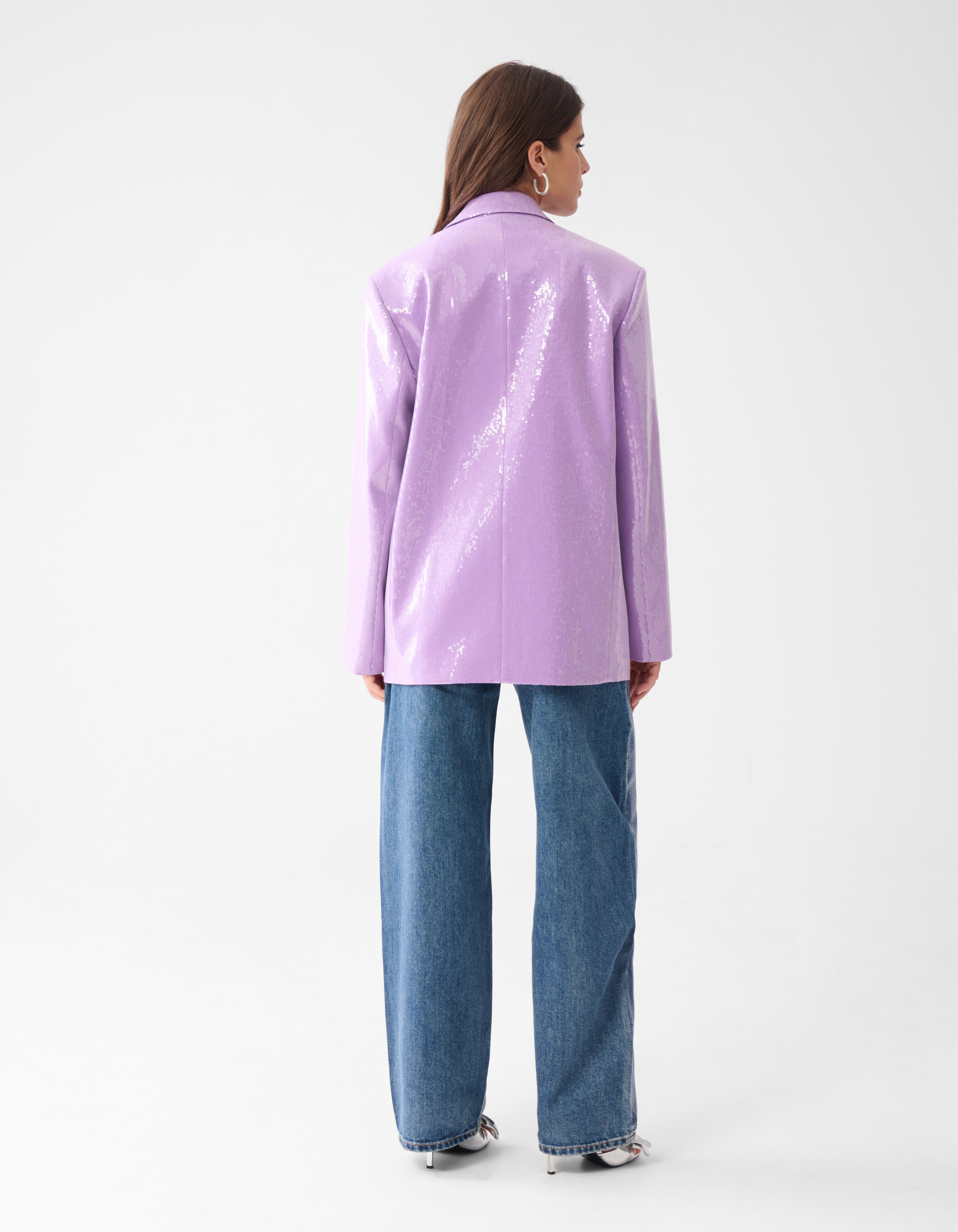Übergroßer Pailletten-Blazer Hellviolett SHOEBY WOMEN