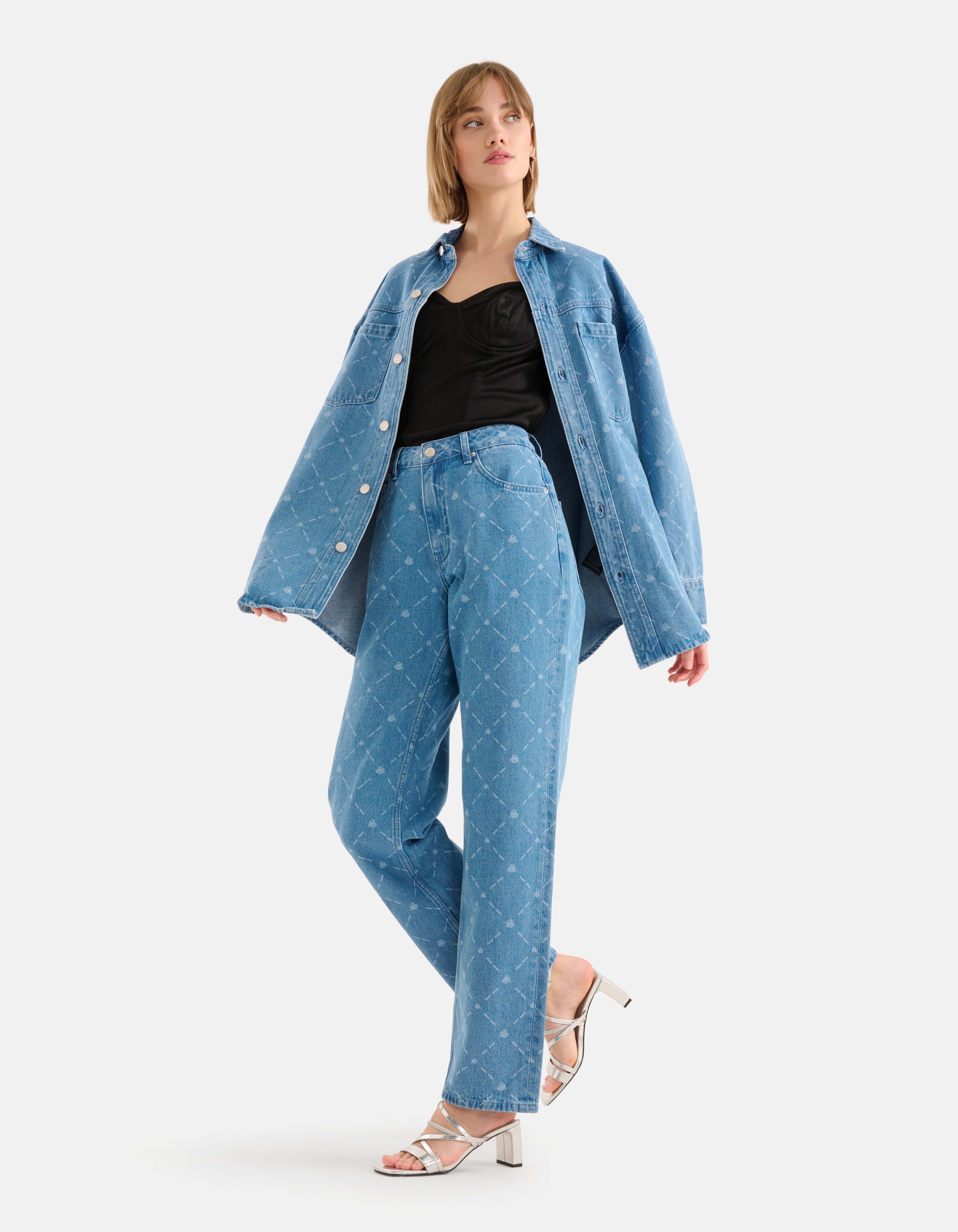 Bedruckte Straight Jeans Blau SHOEBY WOMEN