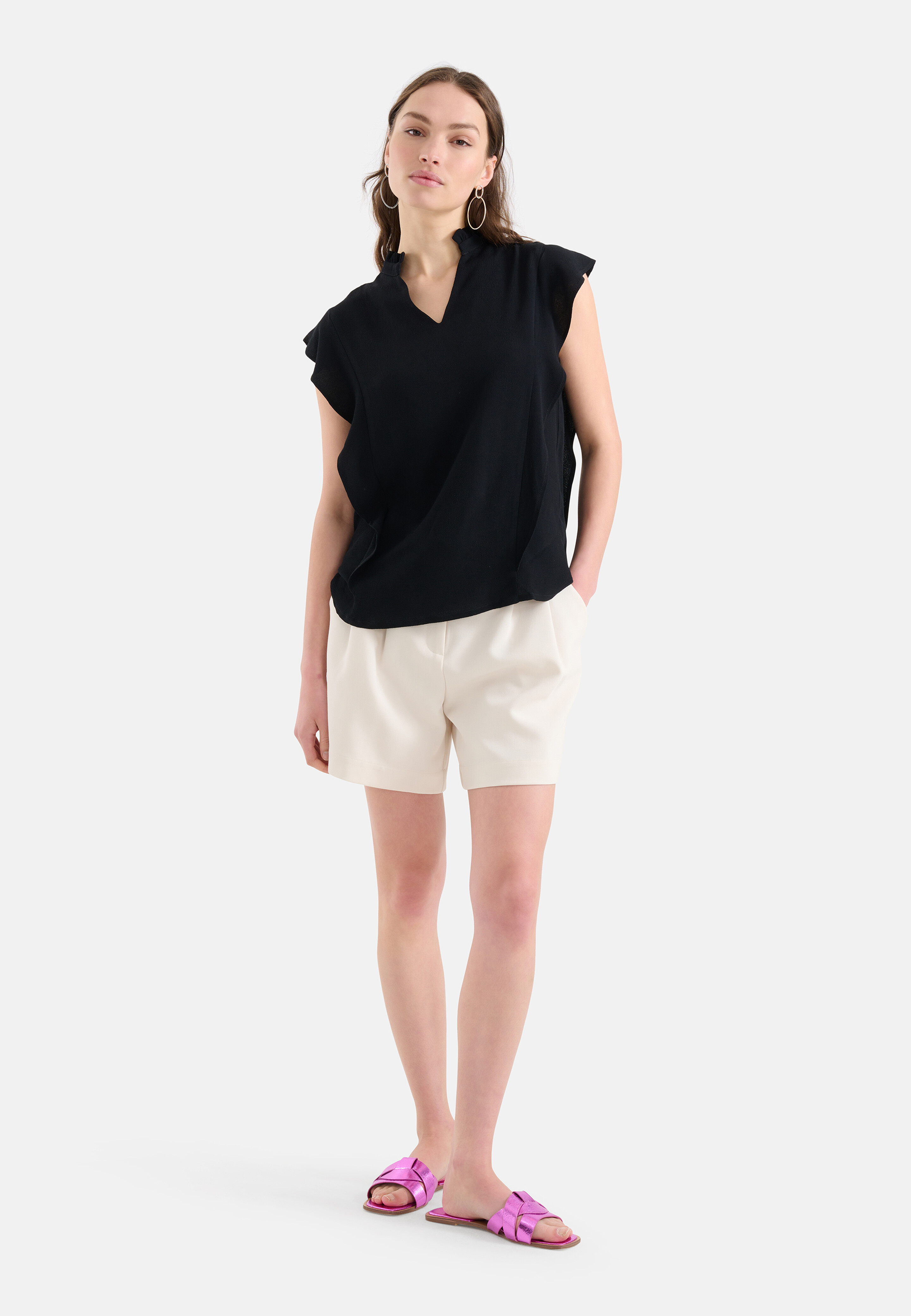 Rüschen-Top Schwarz SHOEBY WOMEN