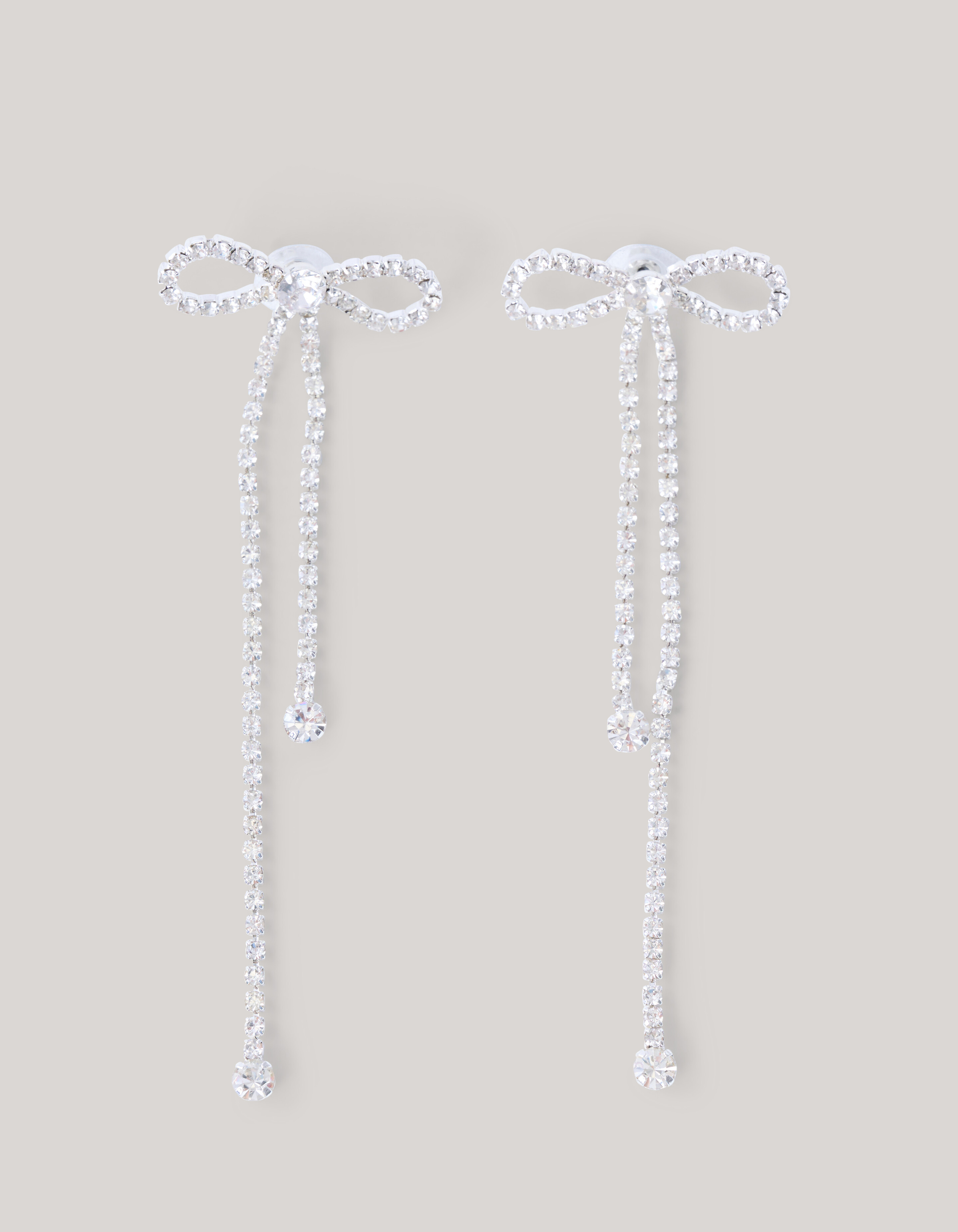 Strass-Schleifen-Ohrringe Silber SHOEBY ACCESSOIRES