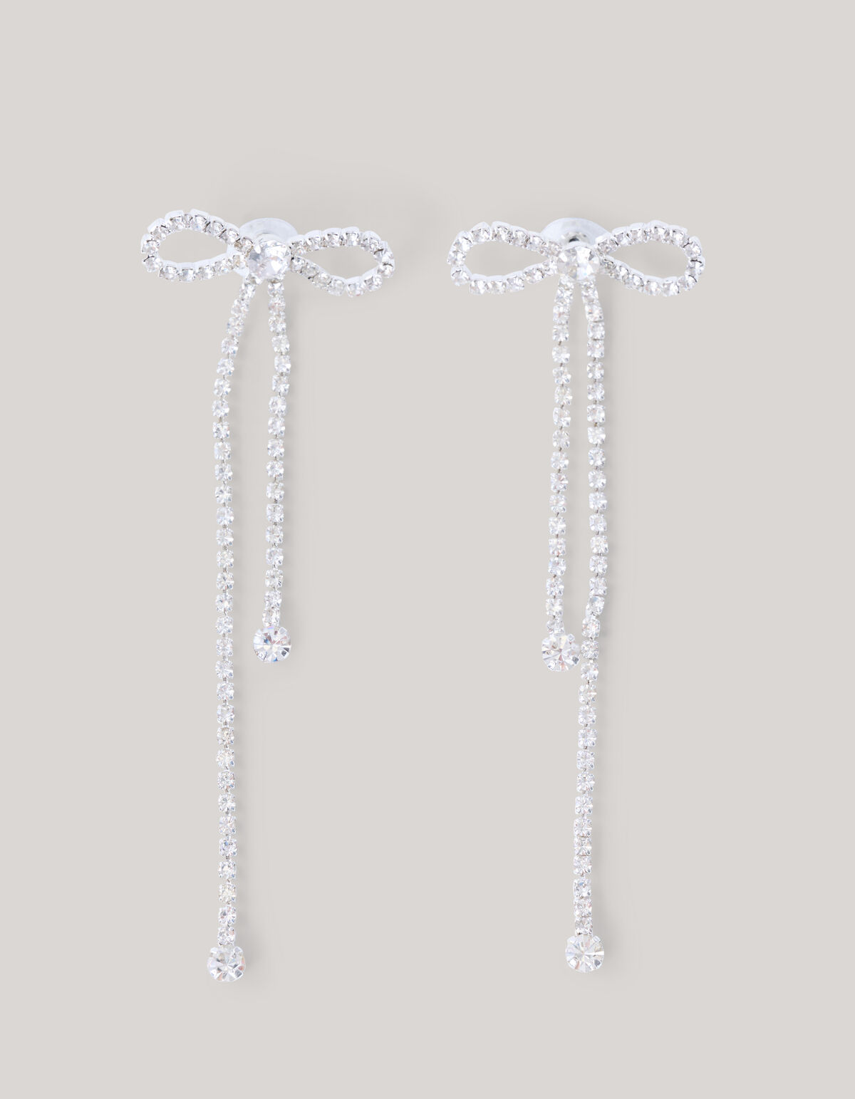 Strass-Schleifen-Ohrringe Silber SHOEBY ACCESSOIRES
