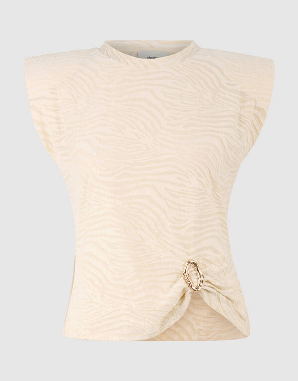 Zebra Organic Top Gebrochen Wei&szlig; SHOEBY WOMEN