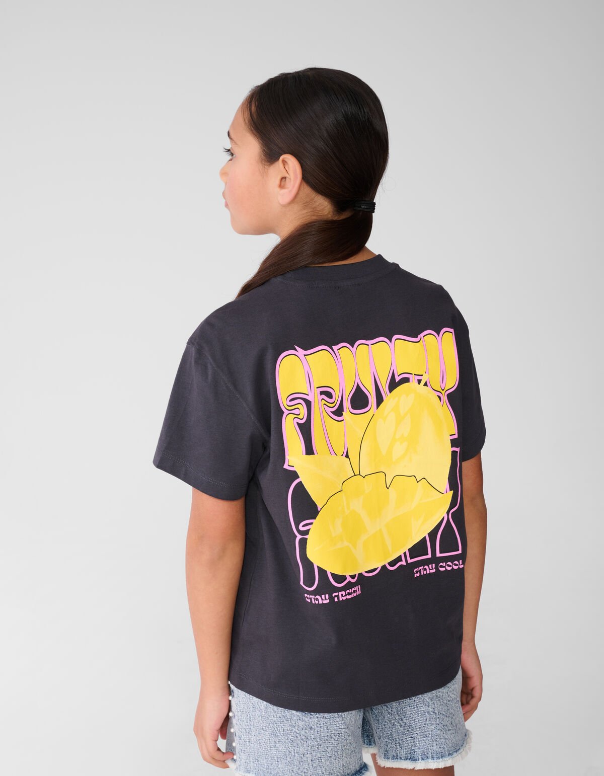 Fruity Artwork T-Shirt Dunkelgrau SHOEBY GIRLS