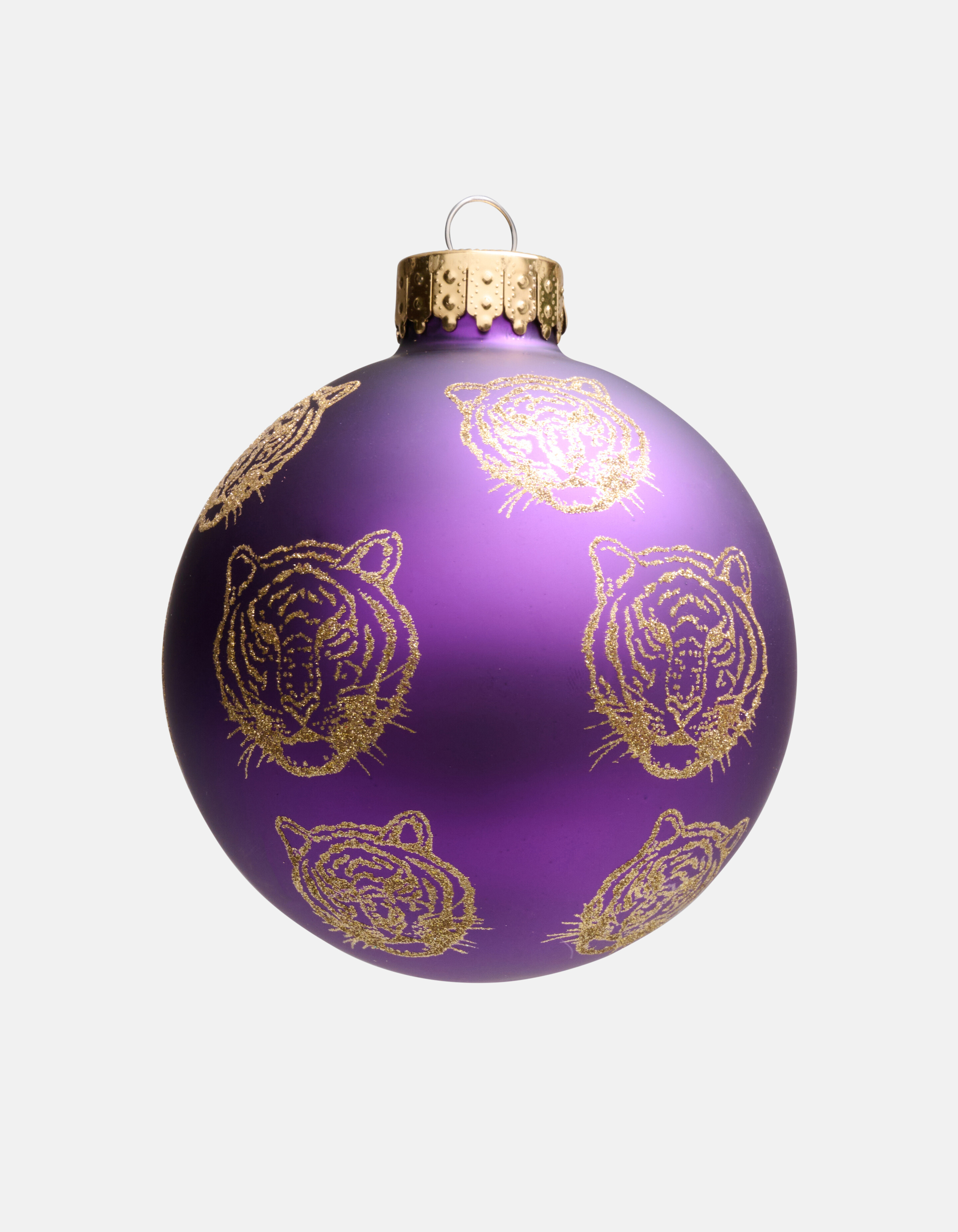 Leopard Weihnachtskugel Lila von Fred SHOEBY ACCESSOIRES