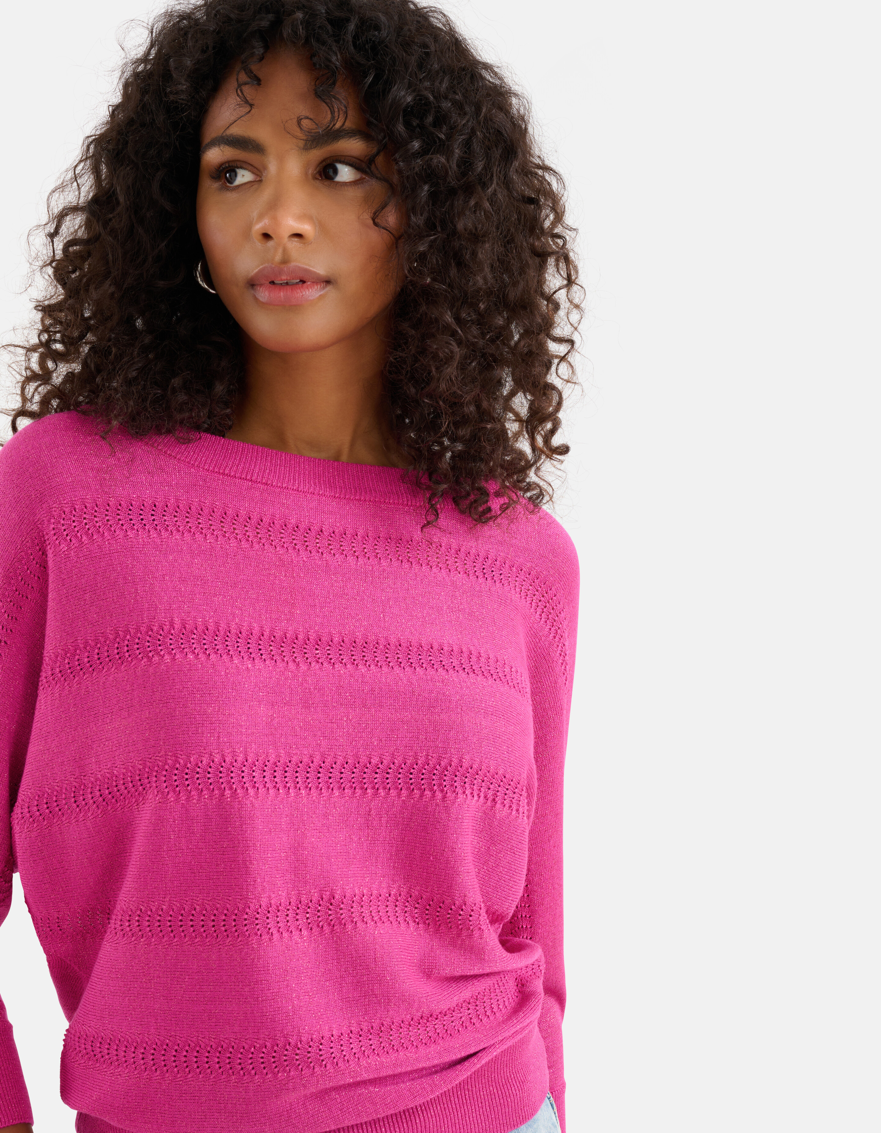 Glitzer Fledermaus-Pullover Rosa SHOEBY WOMEN