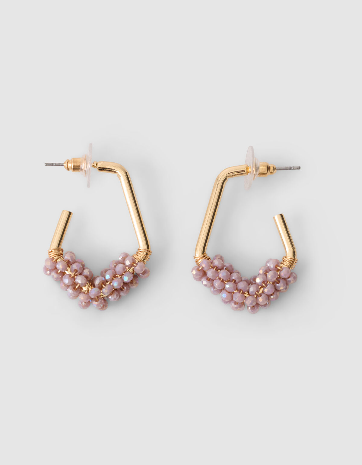 Beaded Hoop Ohrringe Hellrosa SHOEBY ACCESSOIRES