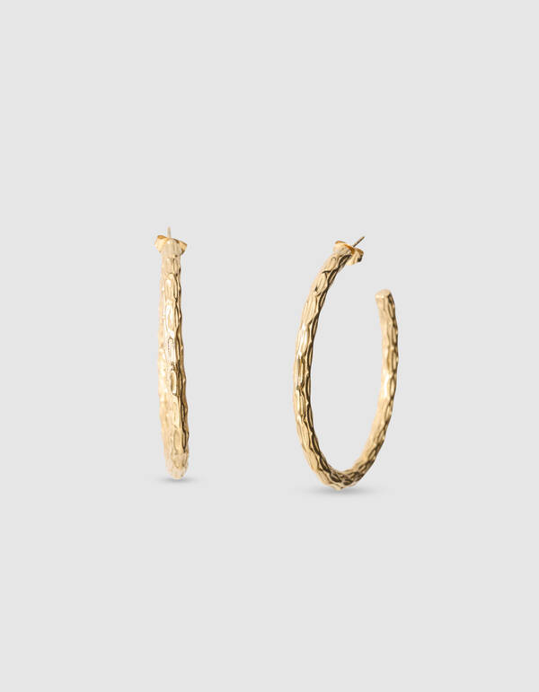 Gehämmertes Creolen-Design, Gold SHOEBY ACCESSOIRES