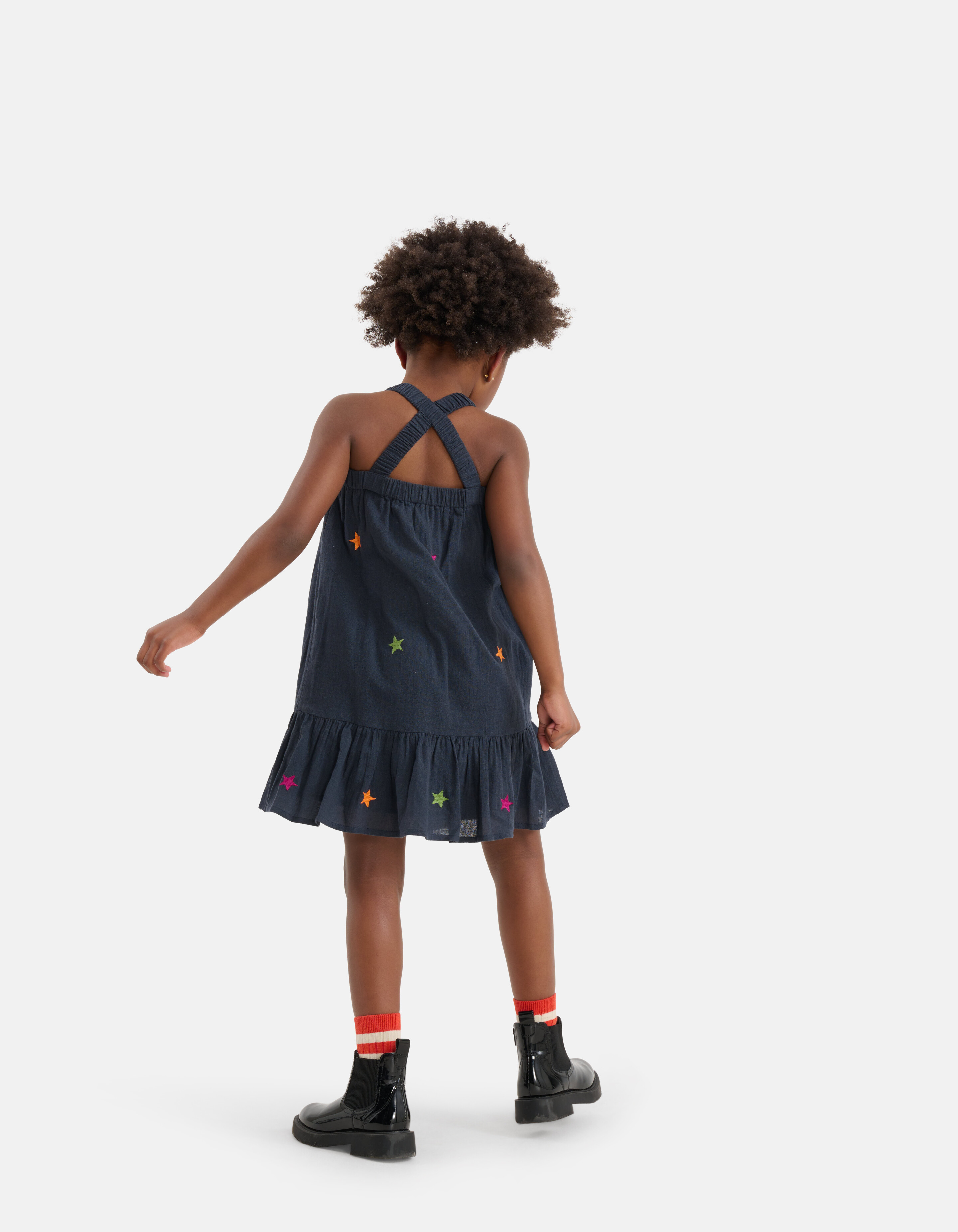 Bedrucktes Sternenkleid Dunkelgrau SHOEBY GIRLS