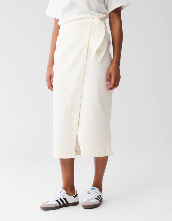 Midirock aus Denim Wei&szlig; von Fred SHOEBY WOMEN