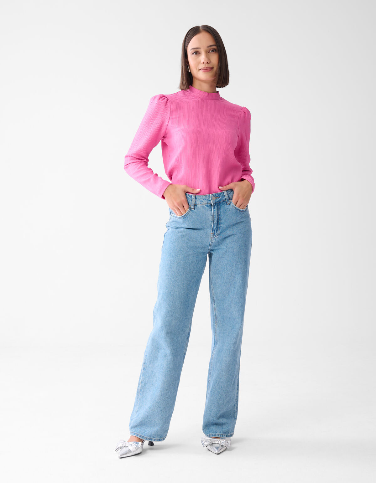 Strukturierte Bluse Rosa SHOEBY WOMEN