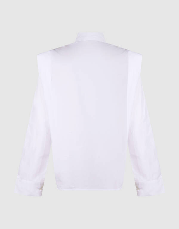 Die Pleat Poplin Bluse Wei&szlig; SHOEBY WOMEN