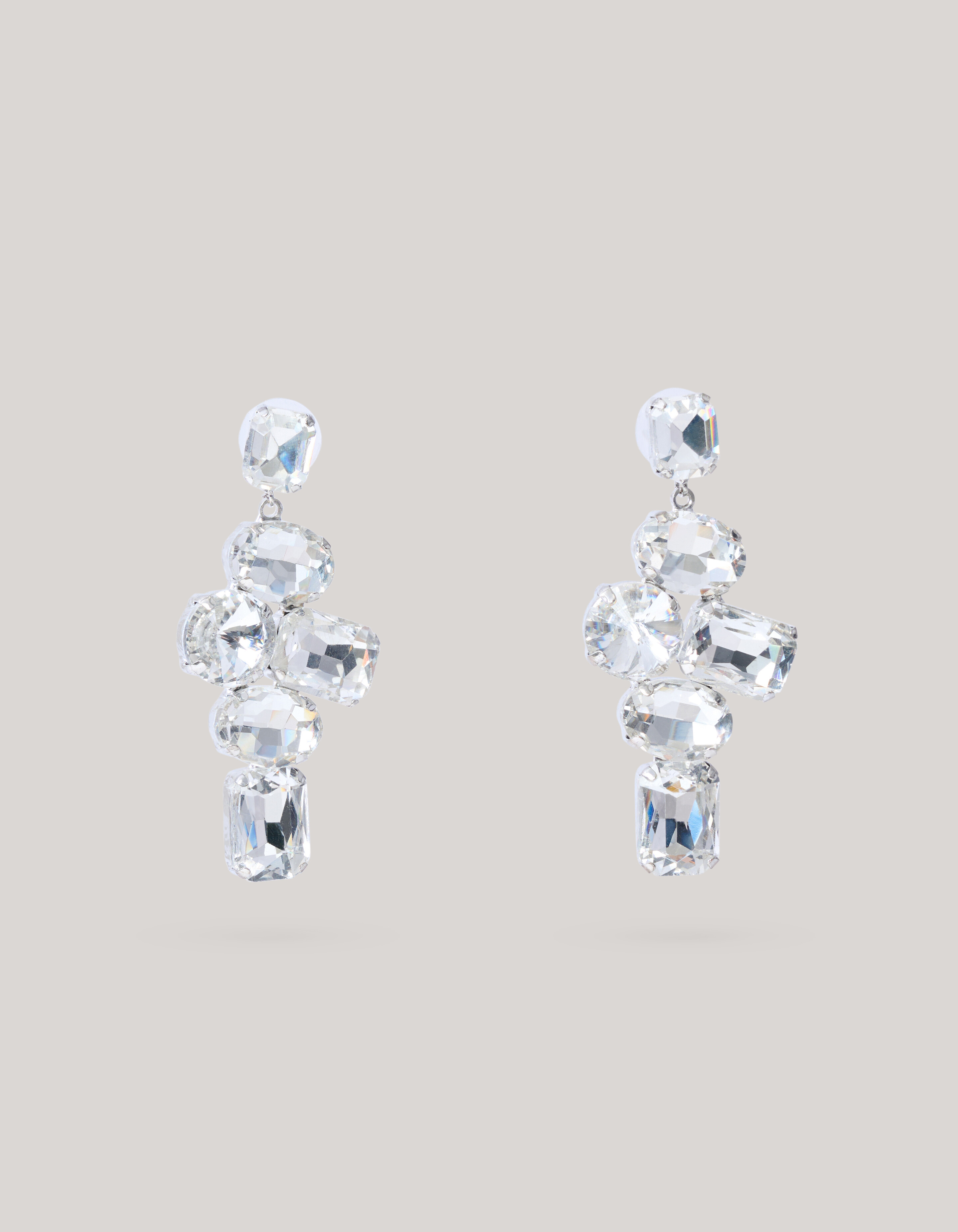 Hängende Strass-Ohrringe Silber SHOEBY ACCESSOIRES