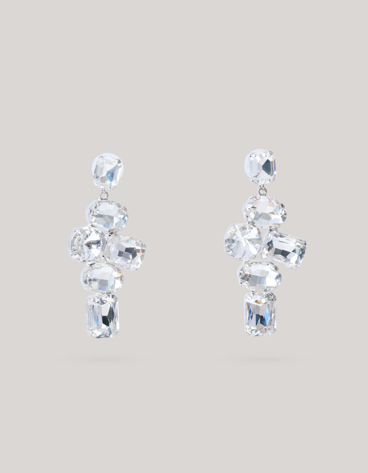 Hängende Strass-Ohrringe Silber SHOEBY ACCESSOIRES
