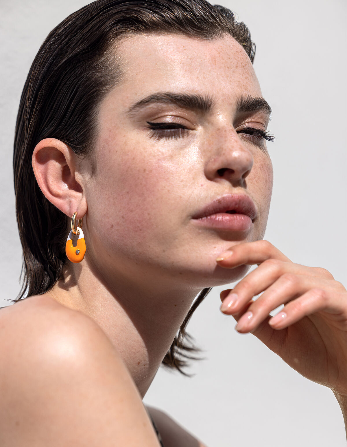 Muschel-Ohrringe Orange SHOEBY ACCESSOIRES