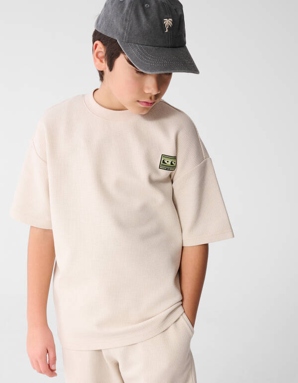 Struktur T-Shirt Beige SHOEBY BOYS