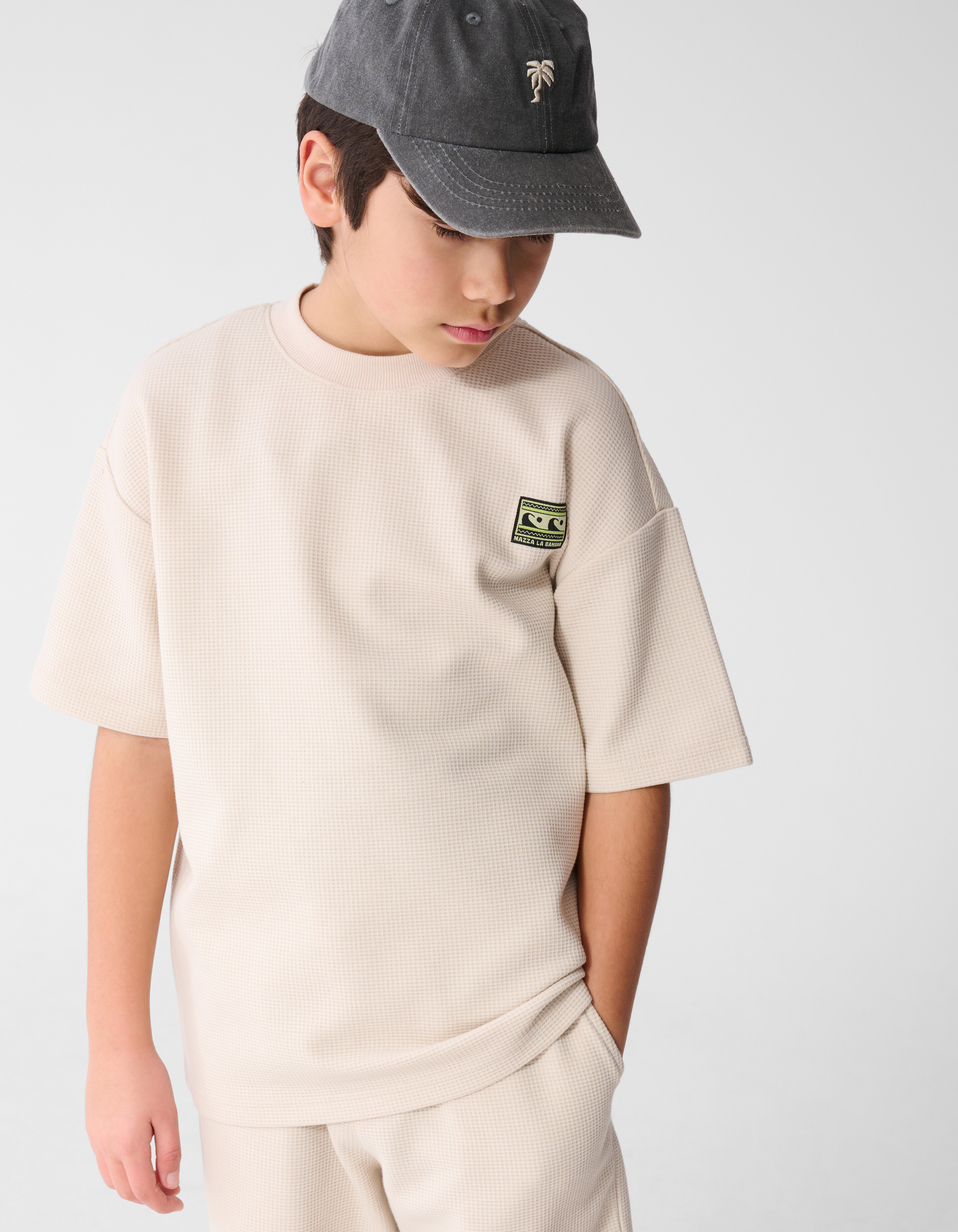 Struktur T-Shirt Beige SHOEBY BOYS