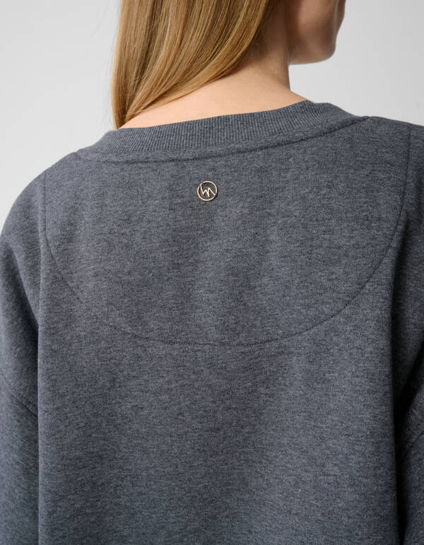 Oversized-Pullover mit V-Ausschnitt Dunkelgrau Von SHOEBY WOMEN