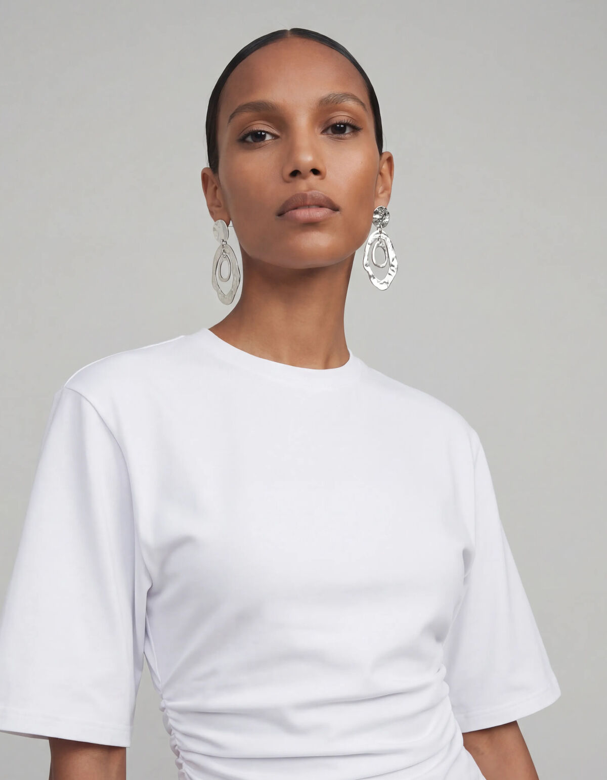 Hammered Oval Ohrringe Silber SHOEBY ACCESSOIRES