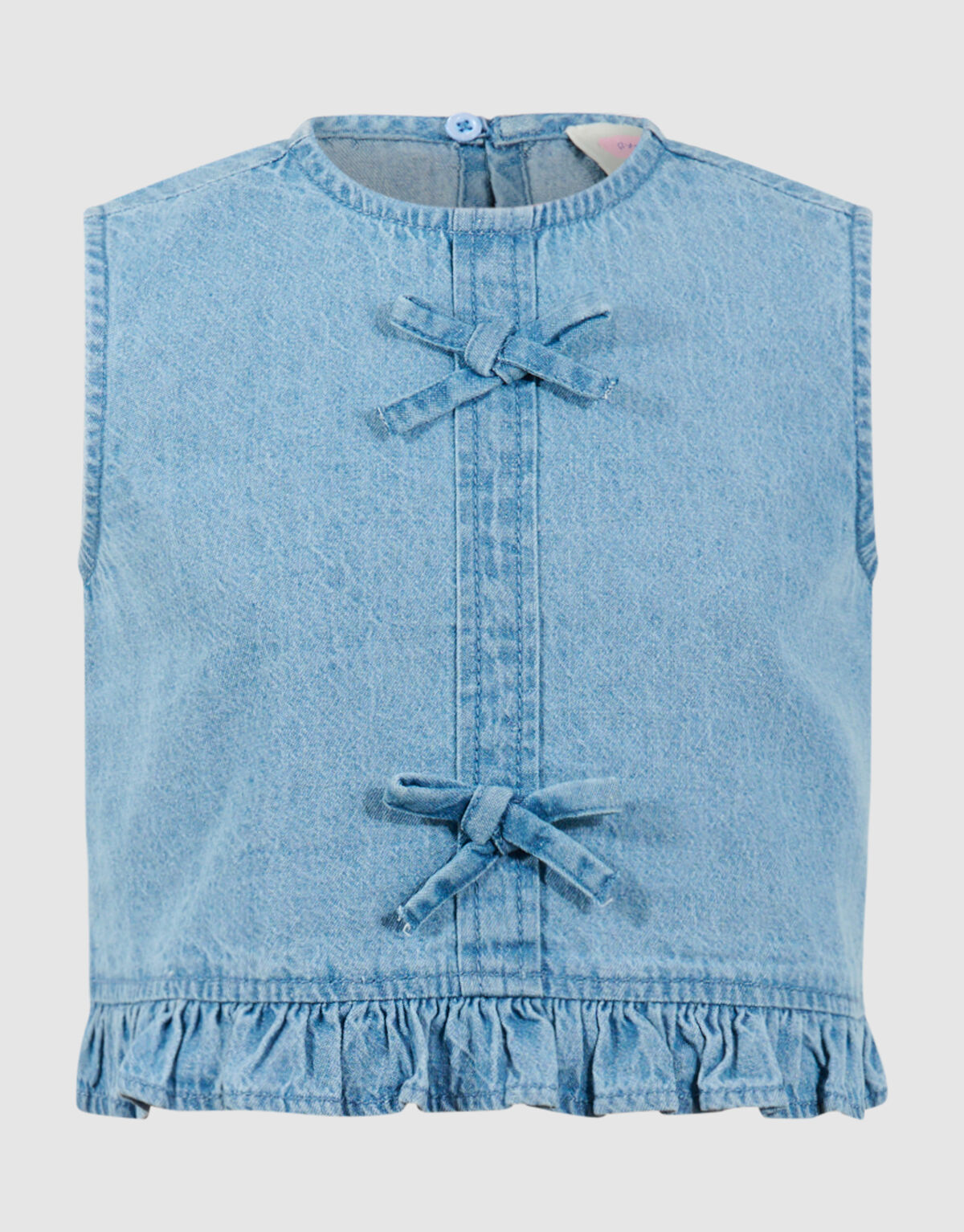 Cropped R&uuml;schenbluse Blau SHOEBY GIRLS