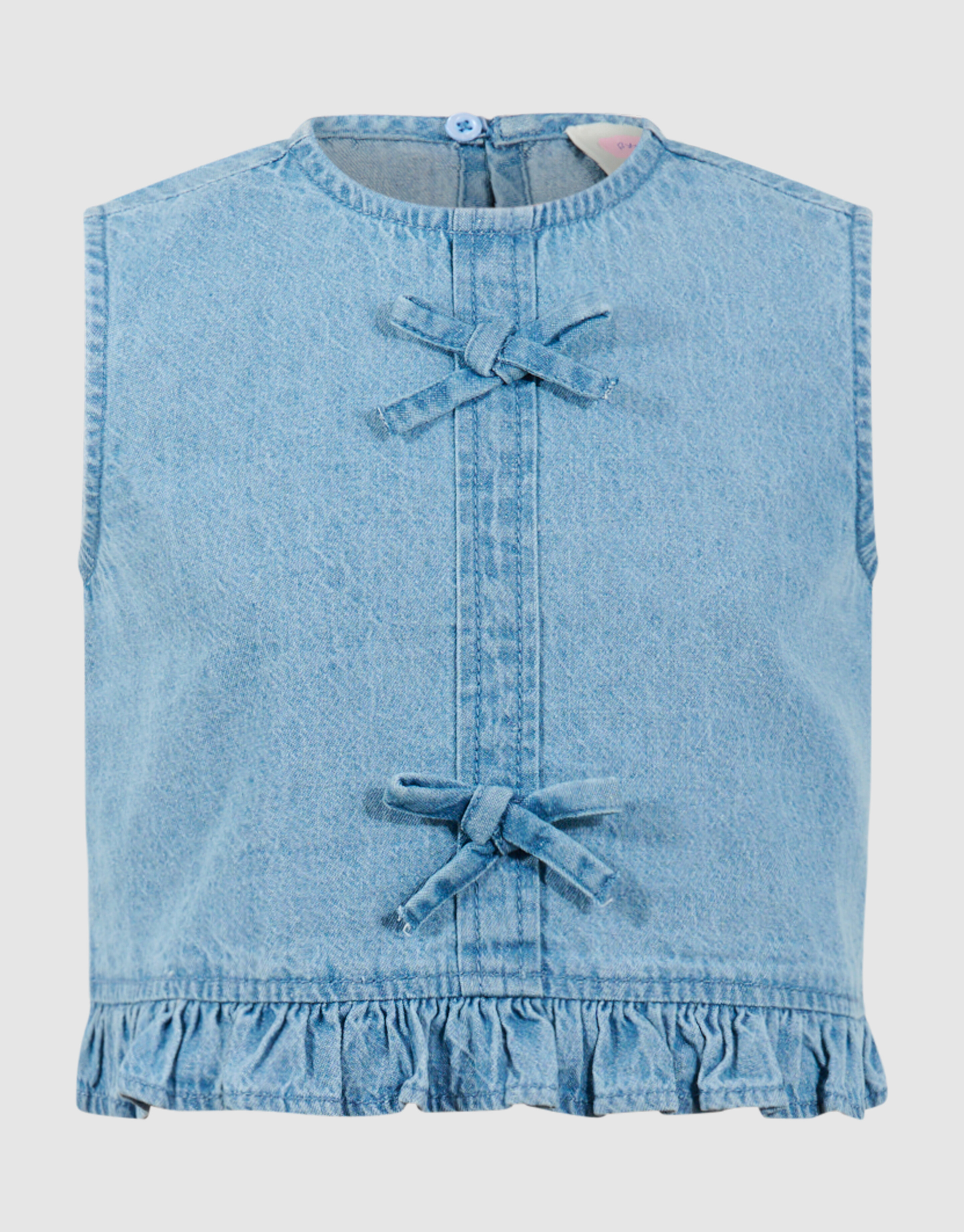 Cropped R&uuml;schenbluse Blau SHOEBY GIRLS