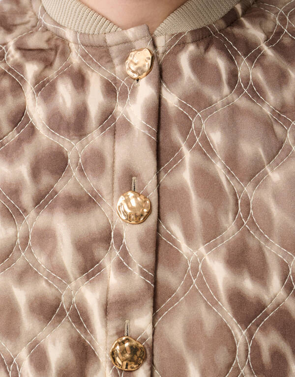 Kurzärmelige Bomberjacke mit Leopardenmuster Hellb SHOEBY WOMEN